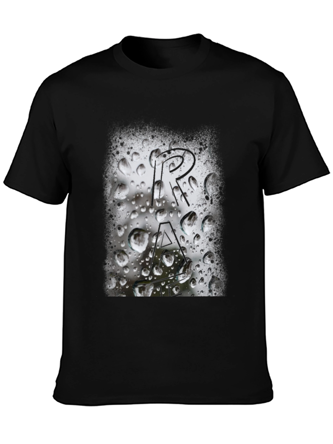 Black Abstract Graphic Black T-Shirt view 3