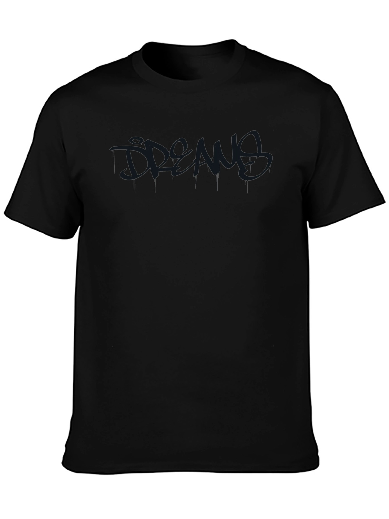 Black Men's Black Graphic T-Shirt view 3