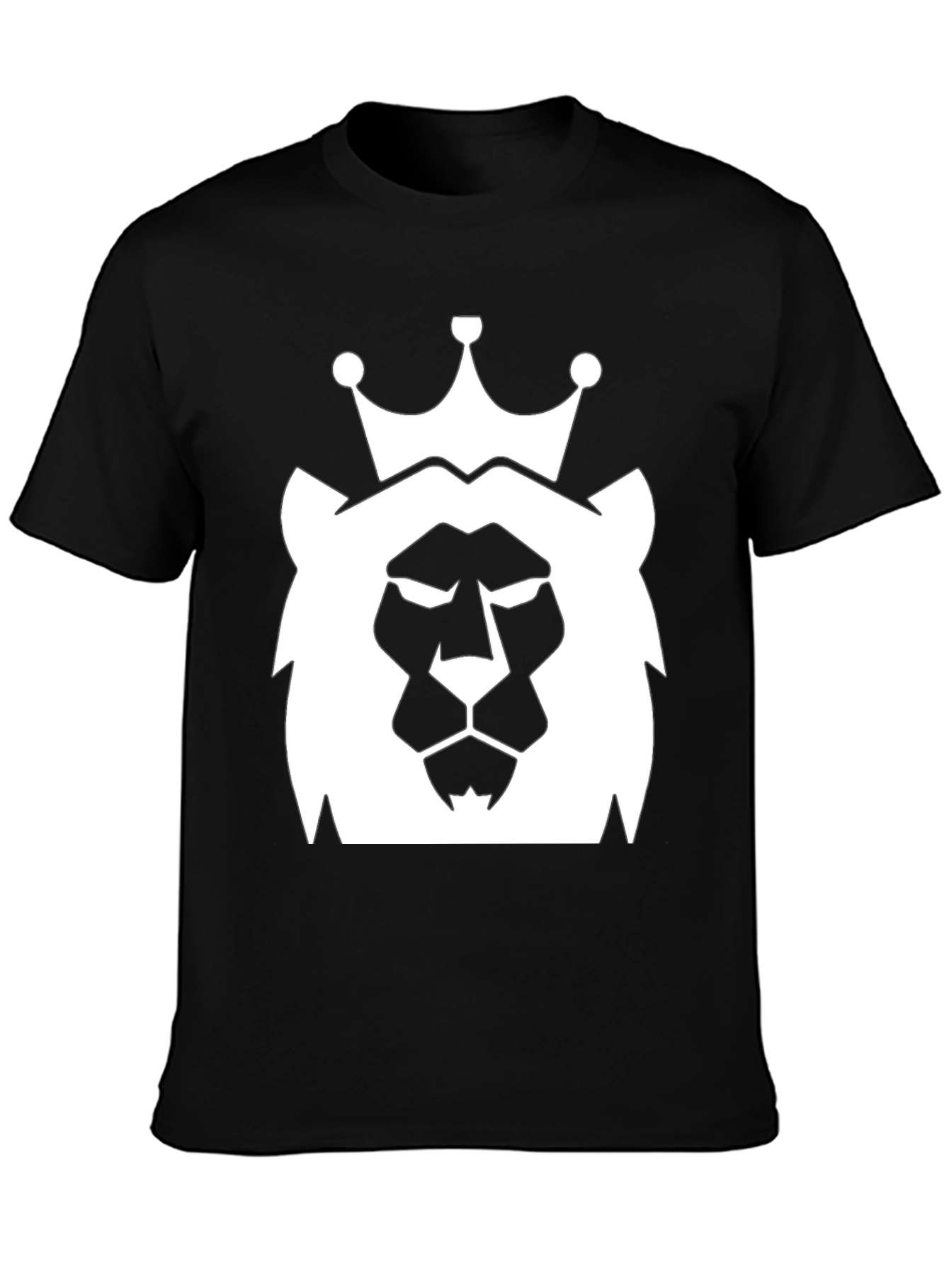 Black King Lion Graphic Tee - Black Cotton Blend view 3