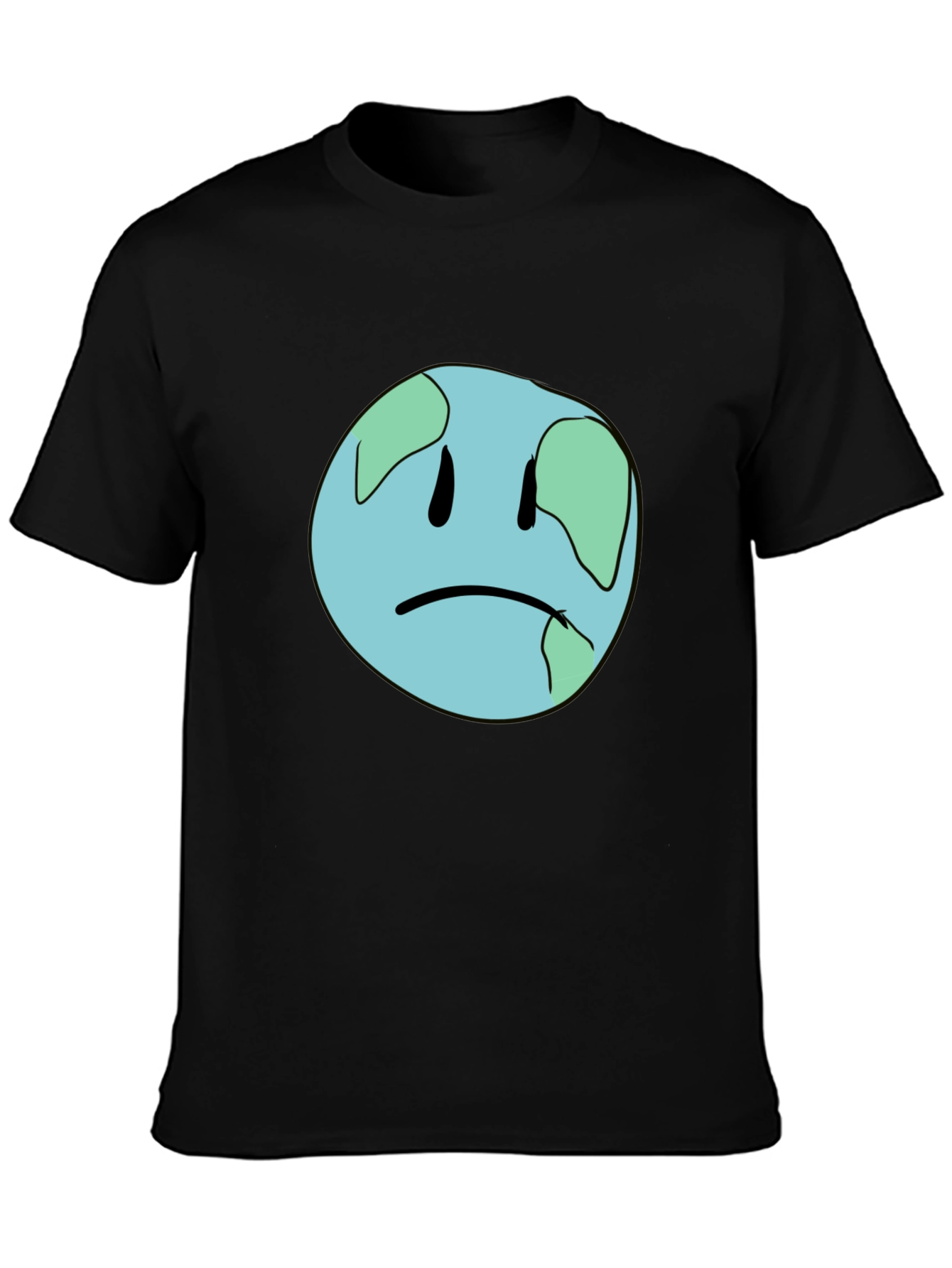 Black Sad Earth Graphic Black T-Shirt view 3