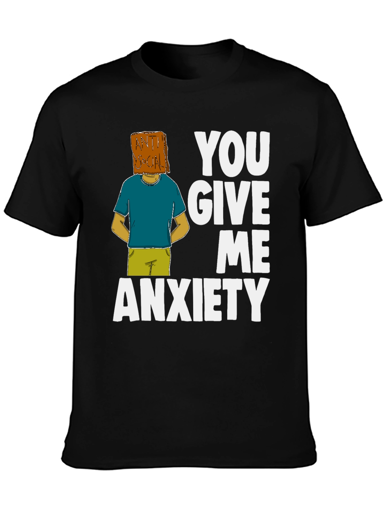 Black Anti-Social Anxiety T-Shirt view 3