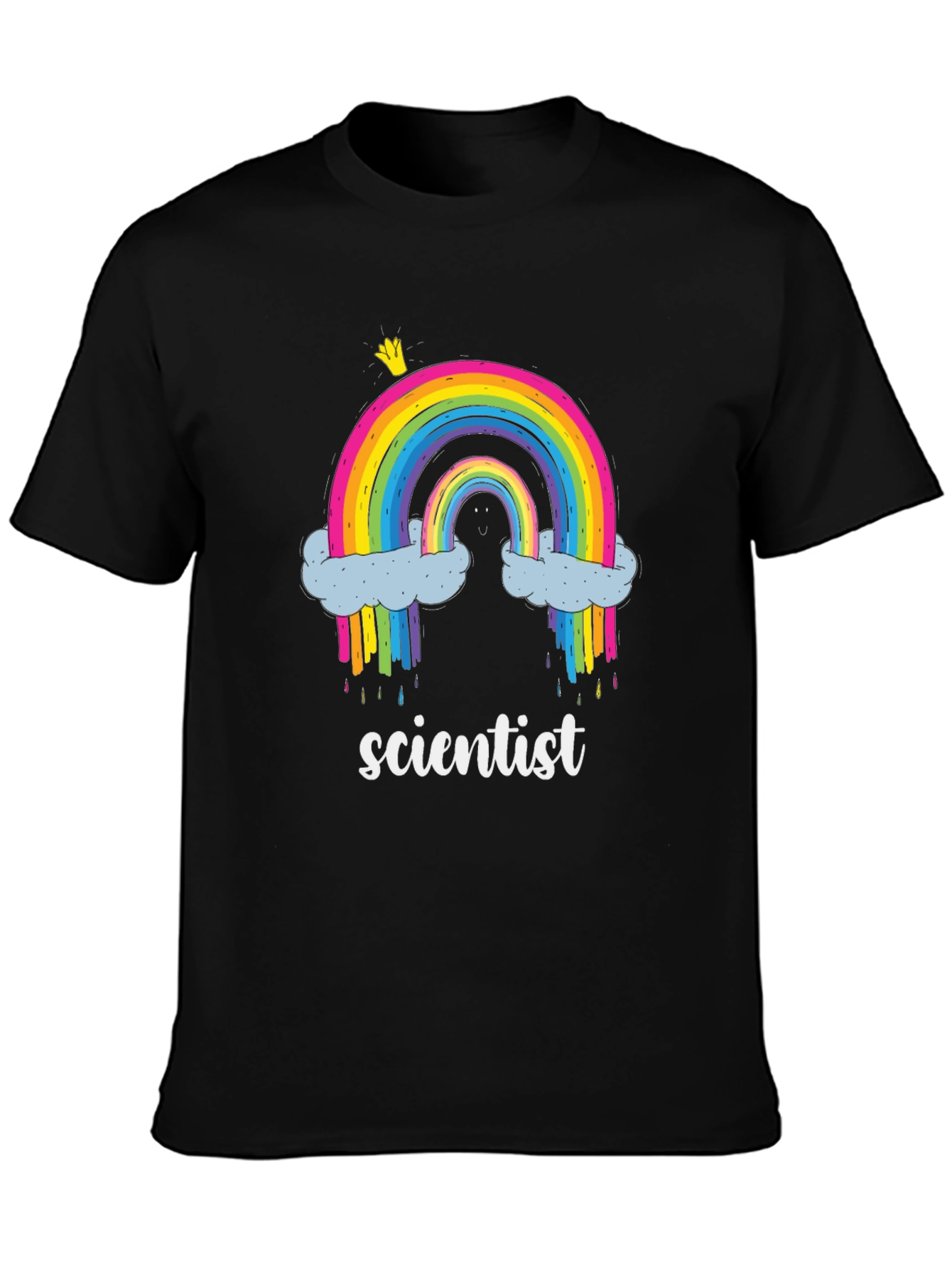 Black Scientist Rainbow T-Shirt - Fun Science Tee view 3
