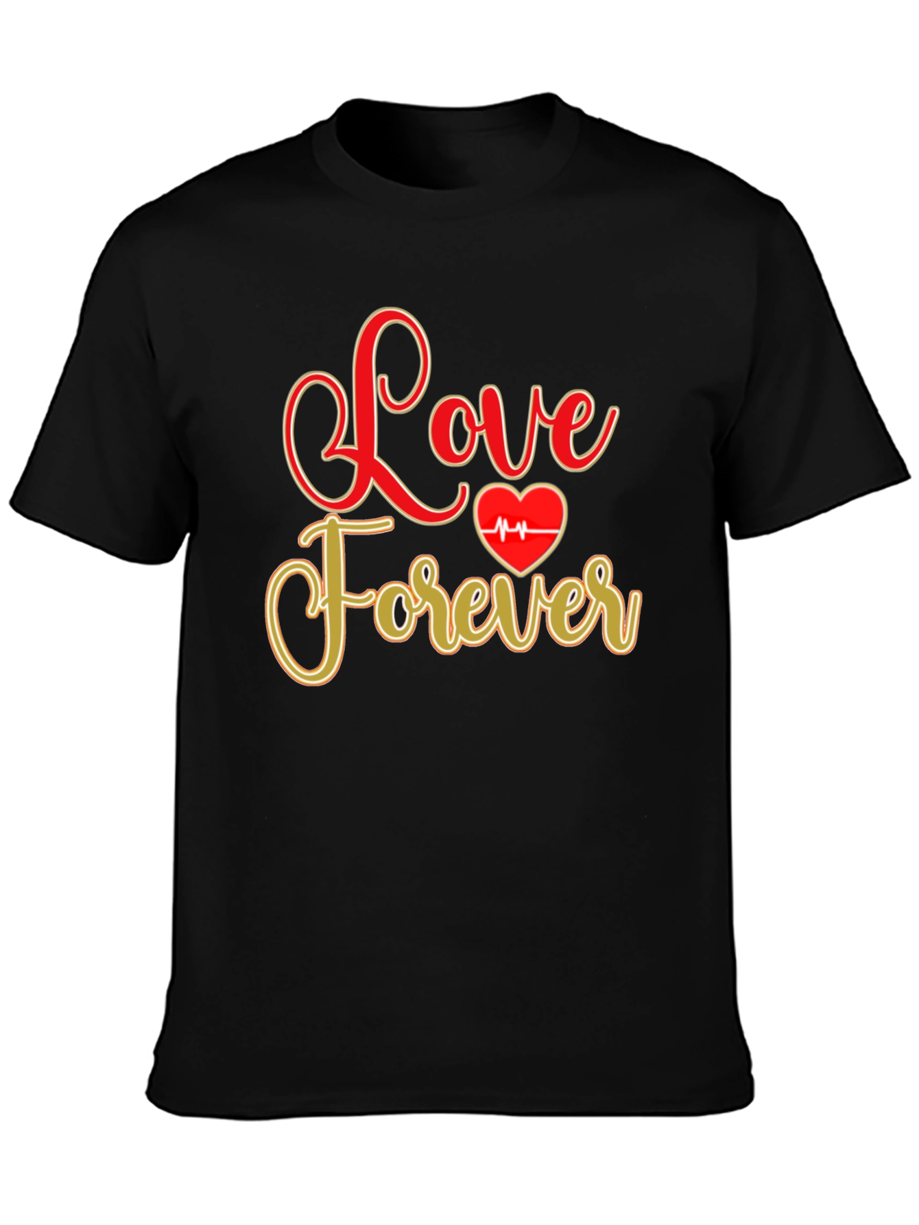 Black Love Forever Valentine's Day Graphic Tee - Black view 3