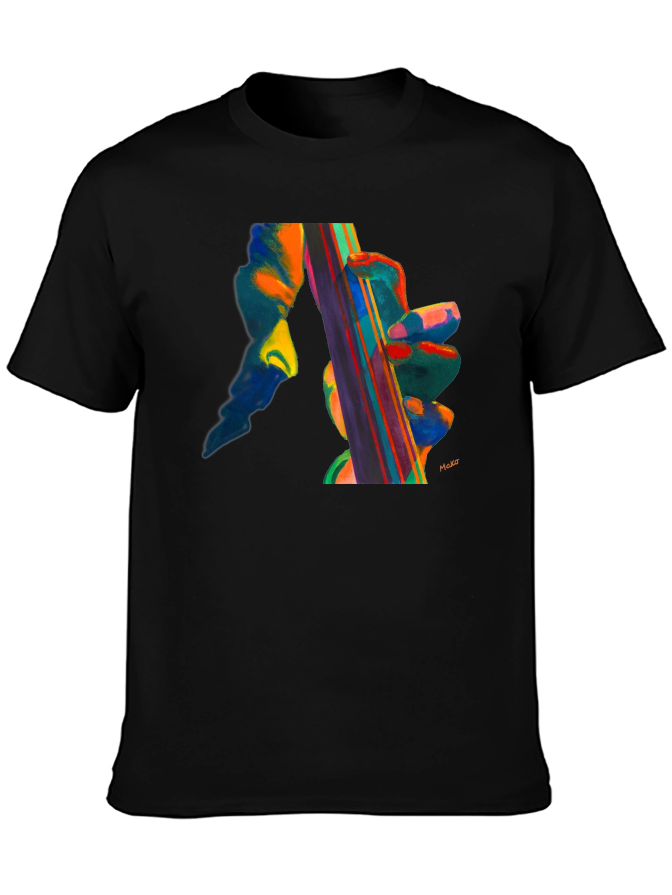 Black Abstract Musical T-Shirt view 3