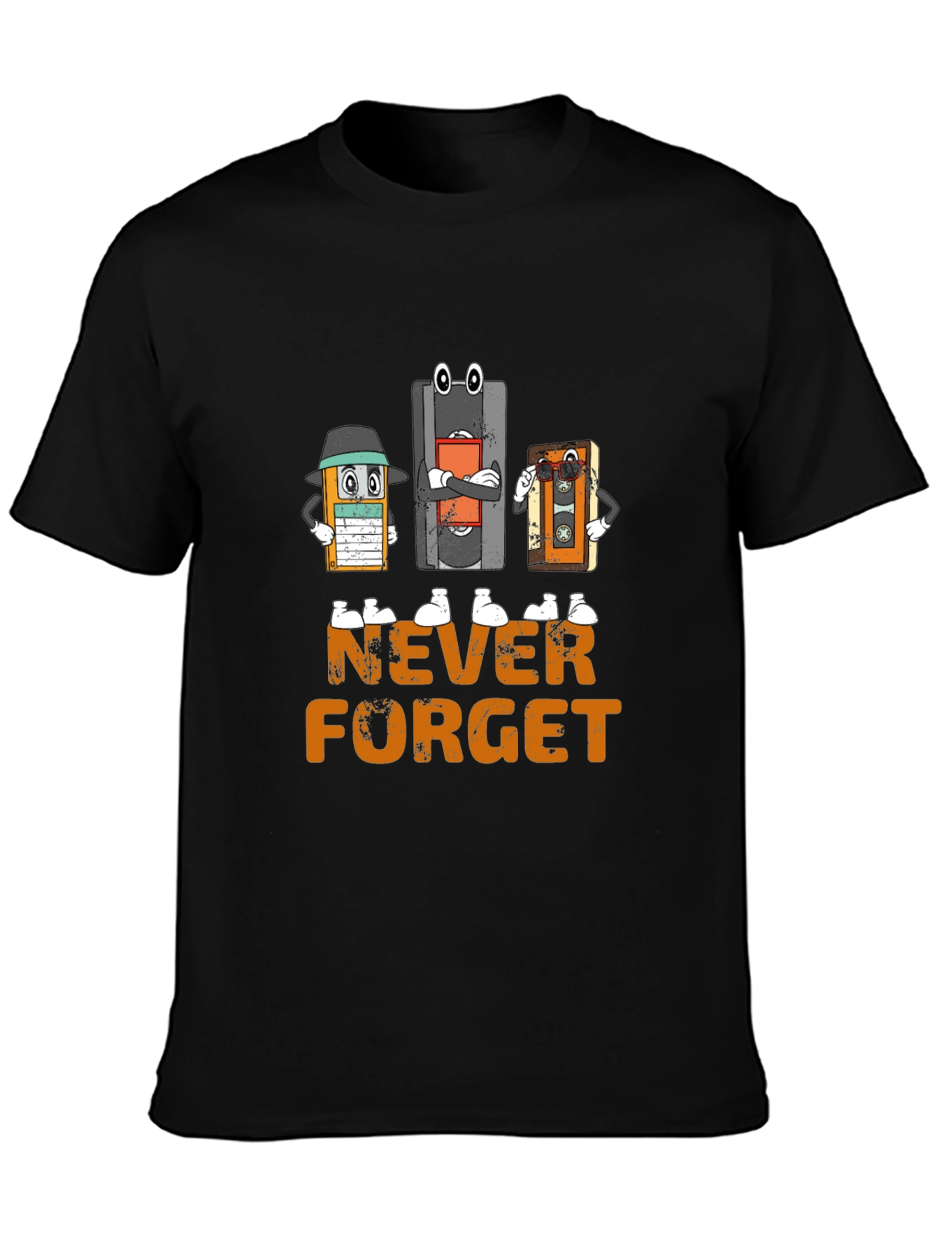 Black Never Forget Cassette T-Shirt view 3