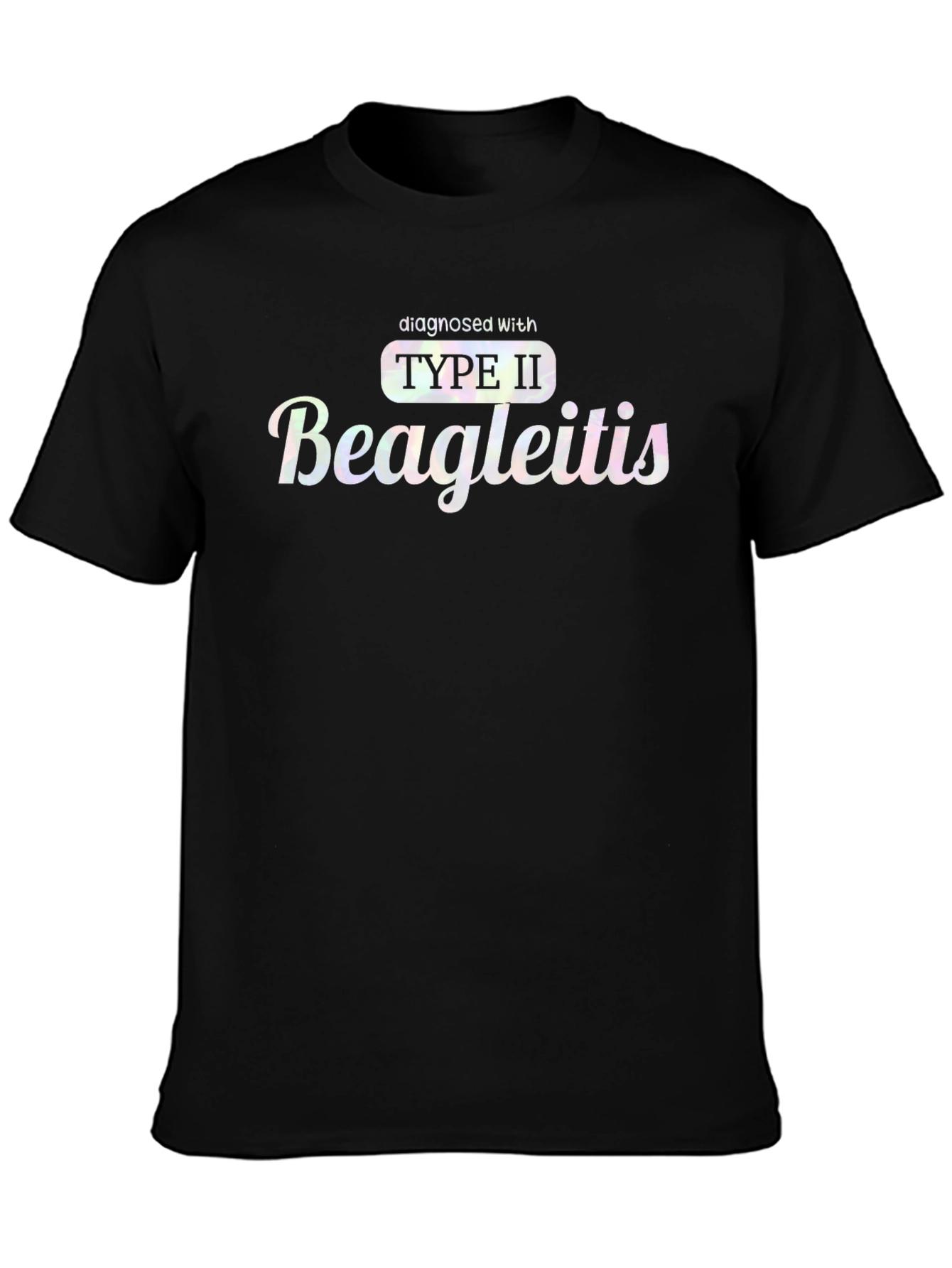 Black Type II Beagleitis Novelty T-Shirt view 3