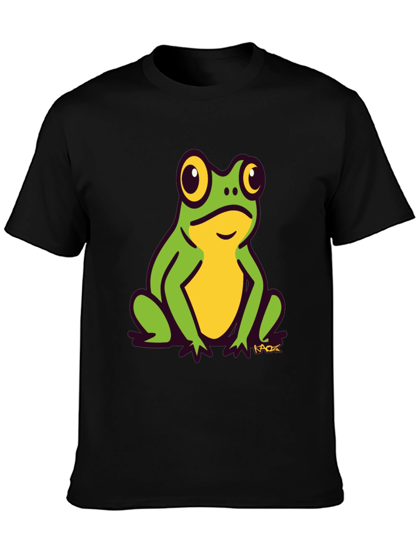 Black Frog Graphic Tee - Black Cotton T-Shirt view 3