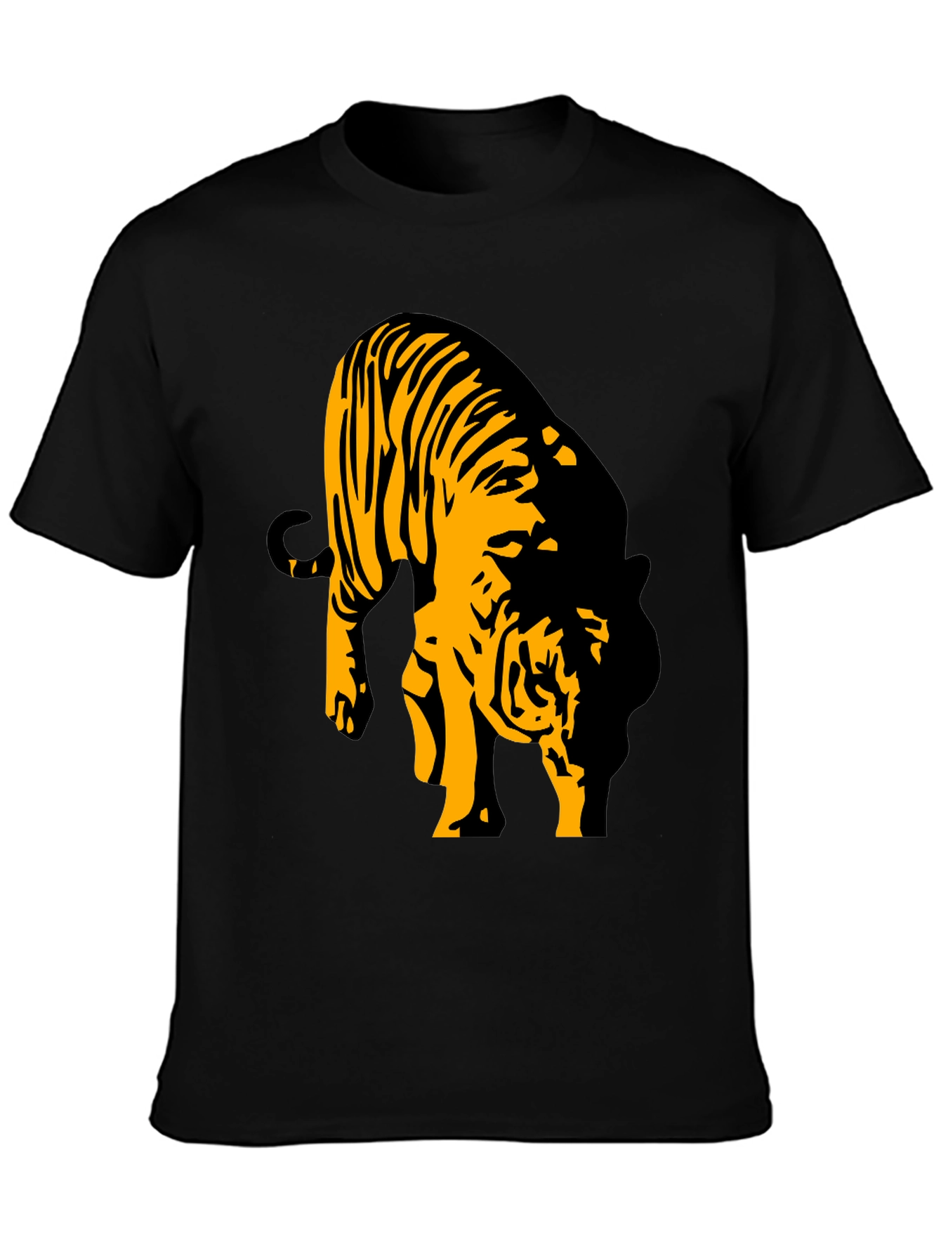 Black Black Tiger Graphic T-Shirt for Men view 3