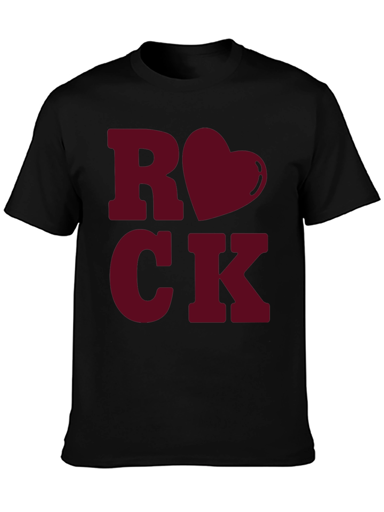 Black Rock Love Heart Valentine's T-Shirt view 3