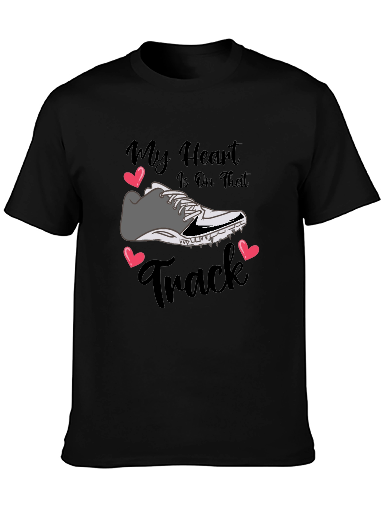 Black My Heart Is On That Track T-Shirt view 3