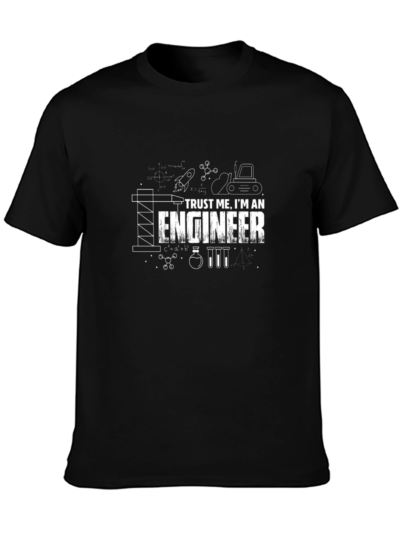 Black Trust Me I'm An Engineer T-Shirt view 3