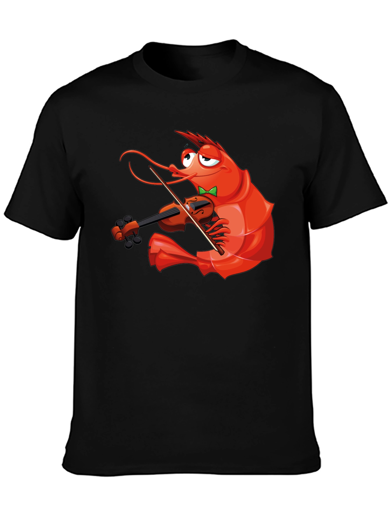Black Shrimp Violinist T-Shirt - Funny Music Lover Tee view 3