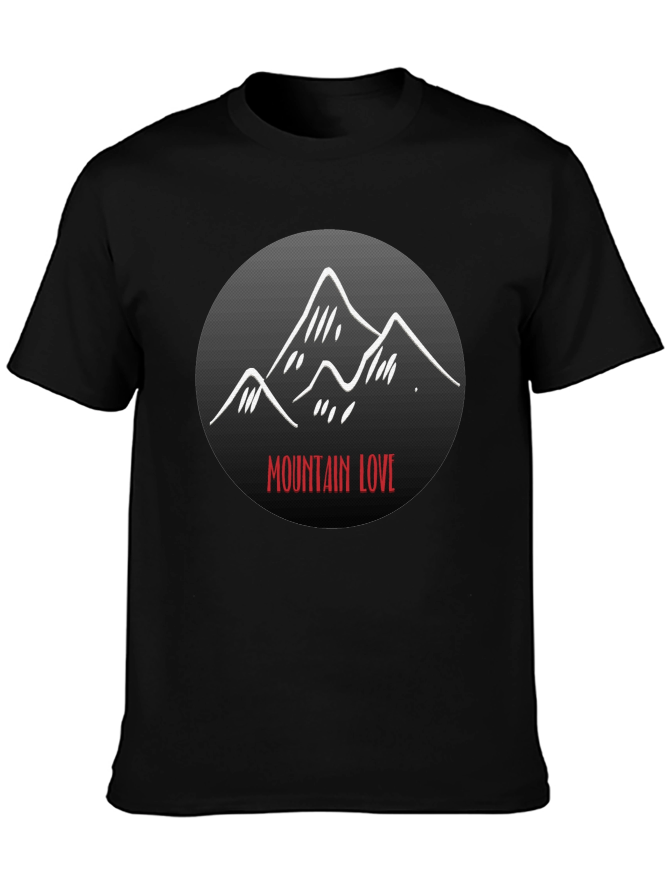 Black Mountain Love Graphic Tee - Black Unisex T-Shirt view 3