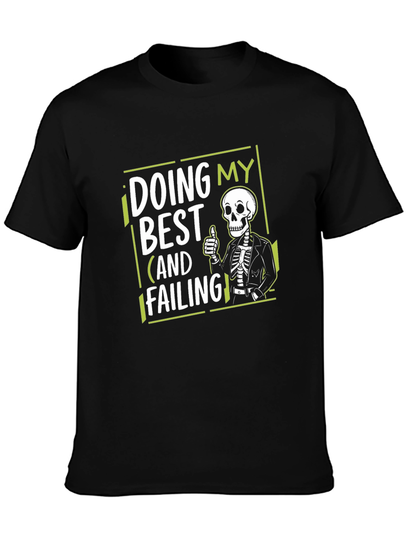 Black Doing My Best Skeleton Graphic Tee view 3