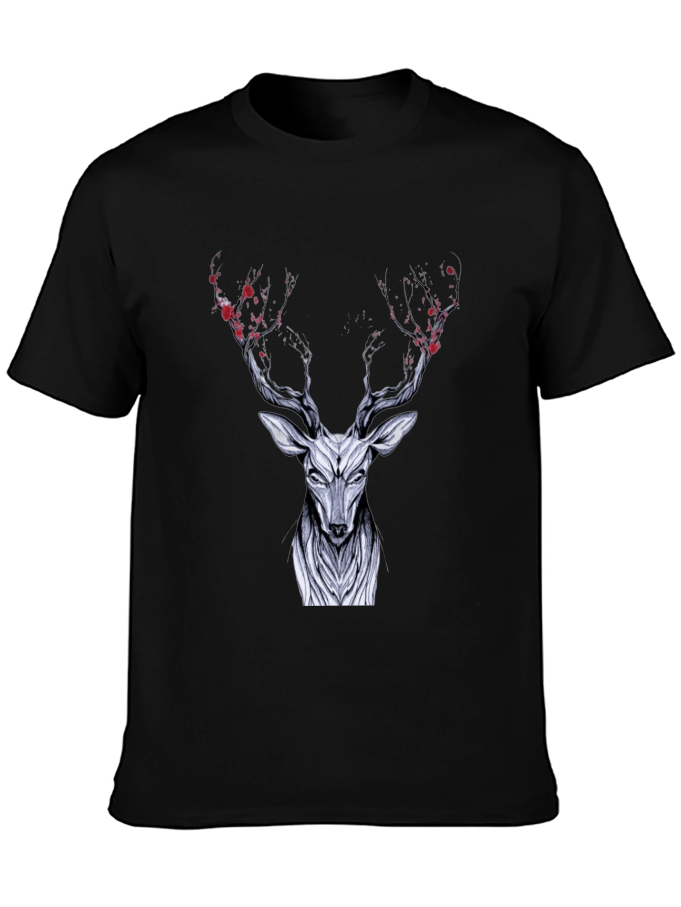 Black Deer Graphic Black T-Shirt view 3