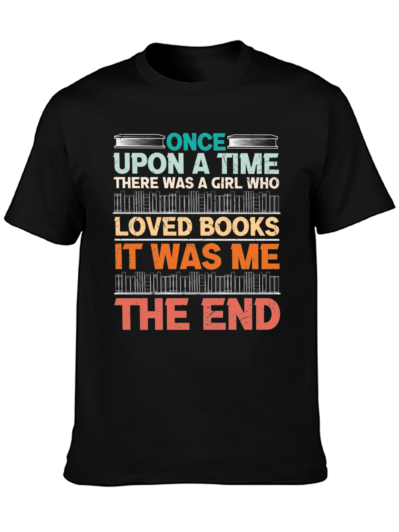 Black Book Lover T-Shirt - Once Upon a Time Girl Who Loved Books view 3