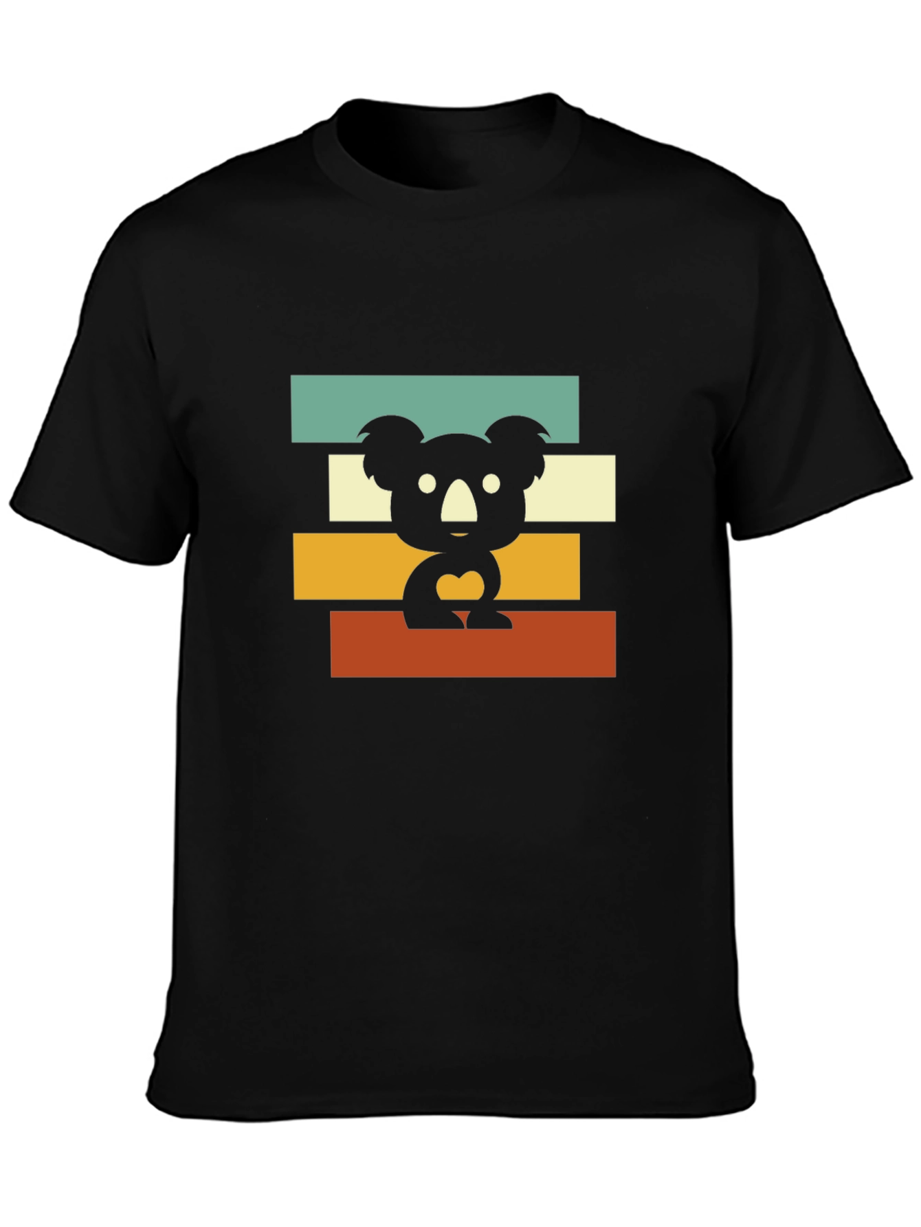 Black Retro Koala T-Shirt - Black Graphic Tee view 3