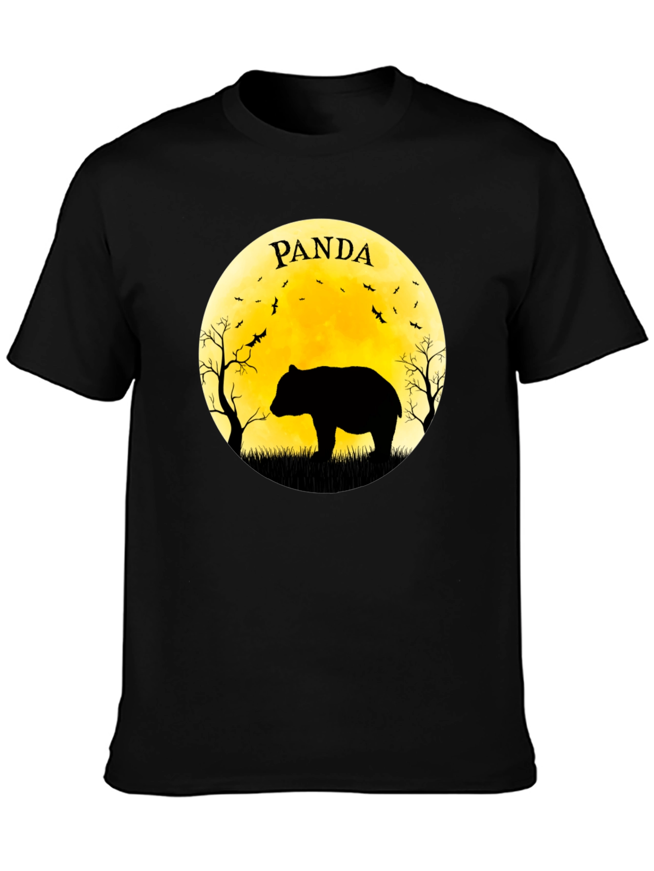 Black PANDA Silhouette Tee - Unique Graphic T-Shirt view 3