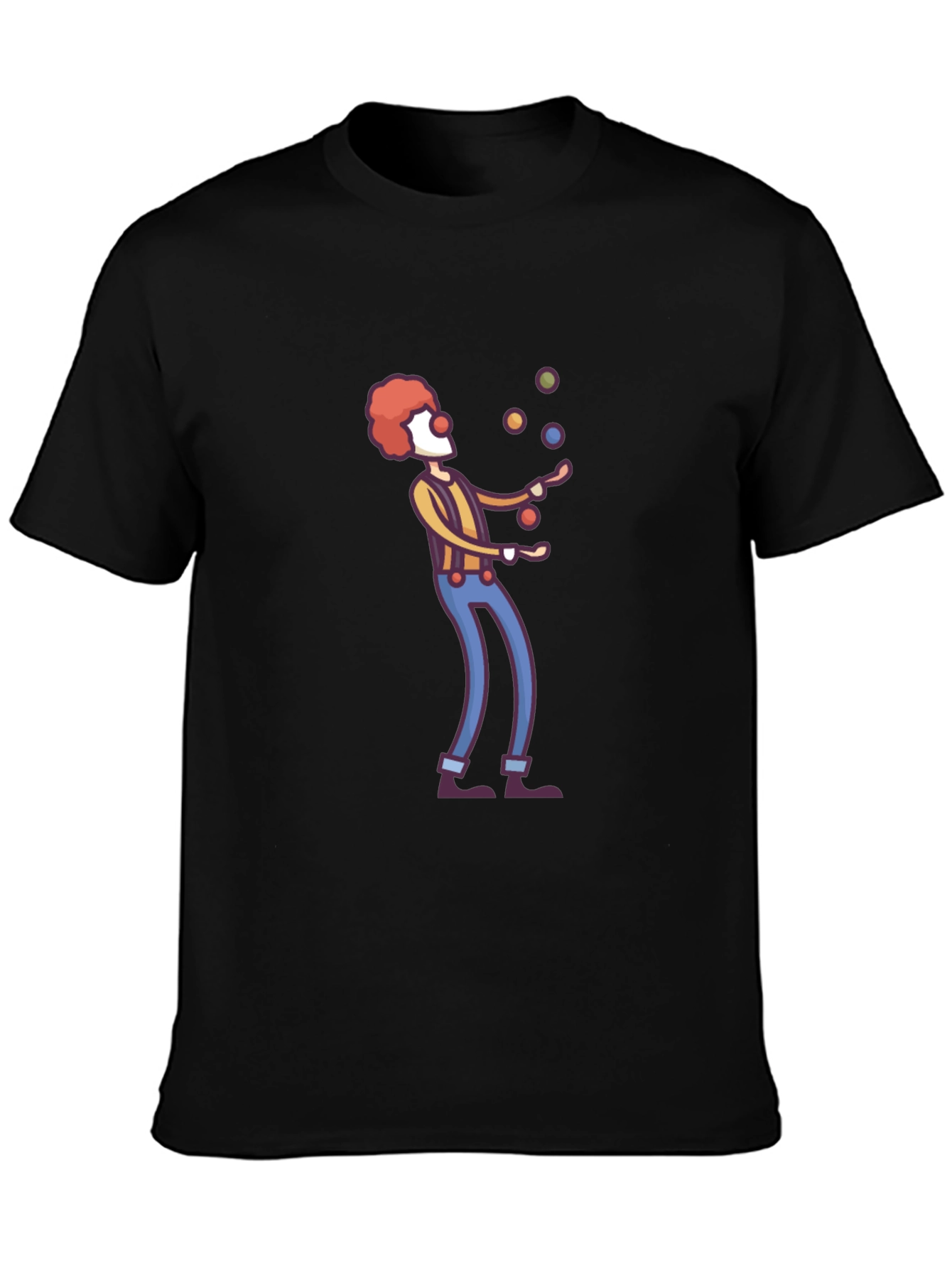 Black Clown Juggling T-Shirt - Funny Graphic Tee view 3