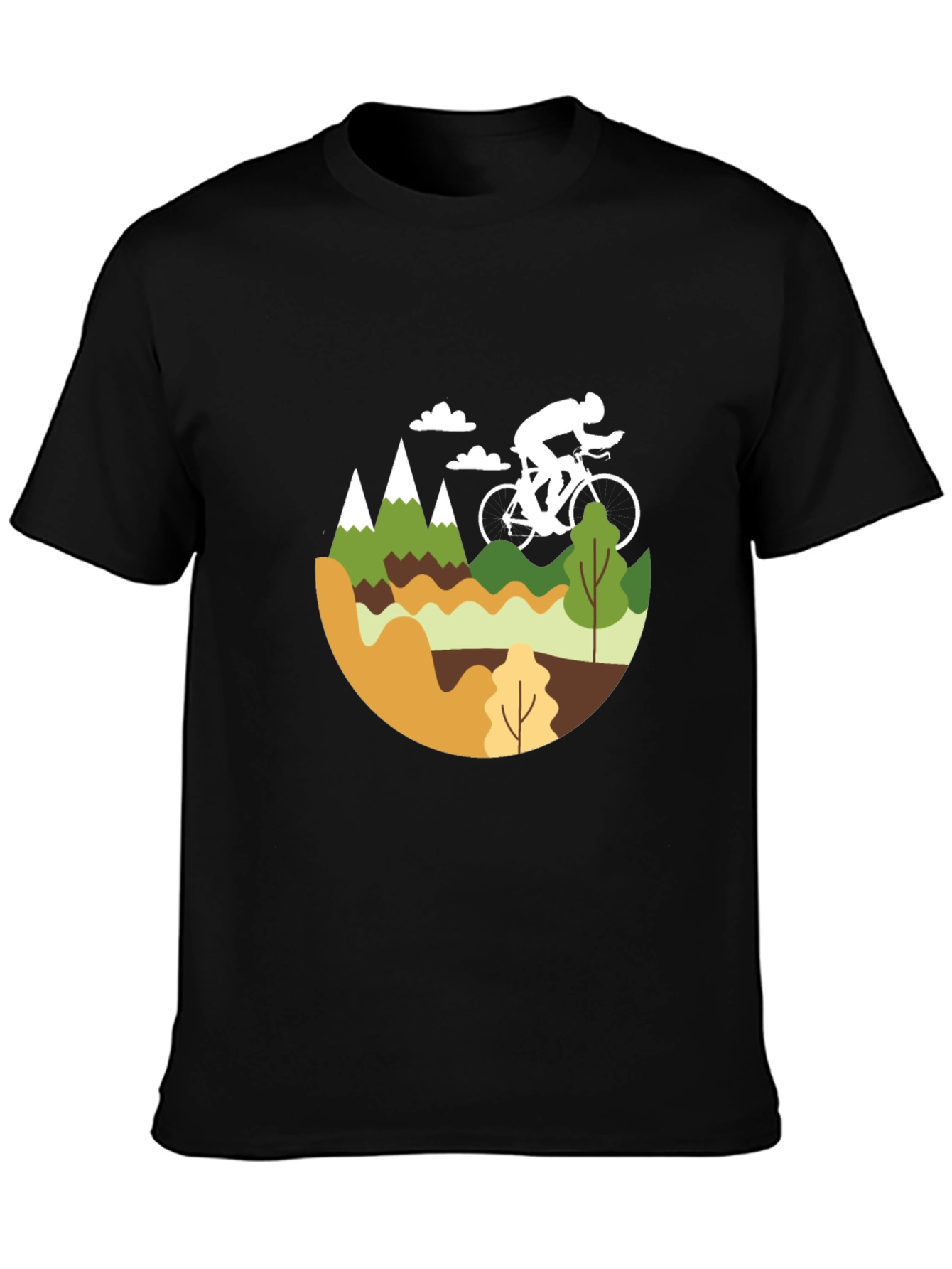 Black Mountain Biking Graphic Tee - Black Cotton Blend view 3
