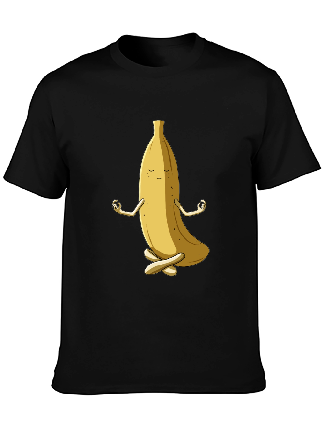 Black Zen Banana T-Shirt - Funny Meditating Fruit Tee view 3