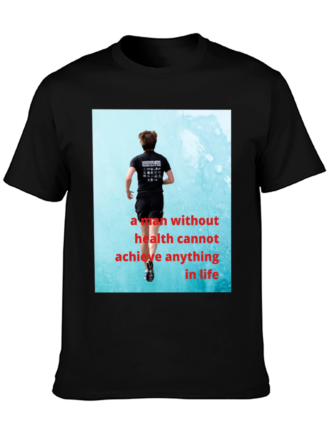 Black Health Motivation T-Shirt view 3