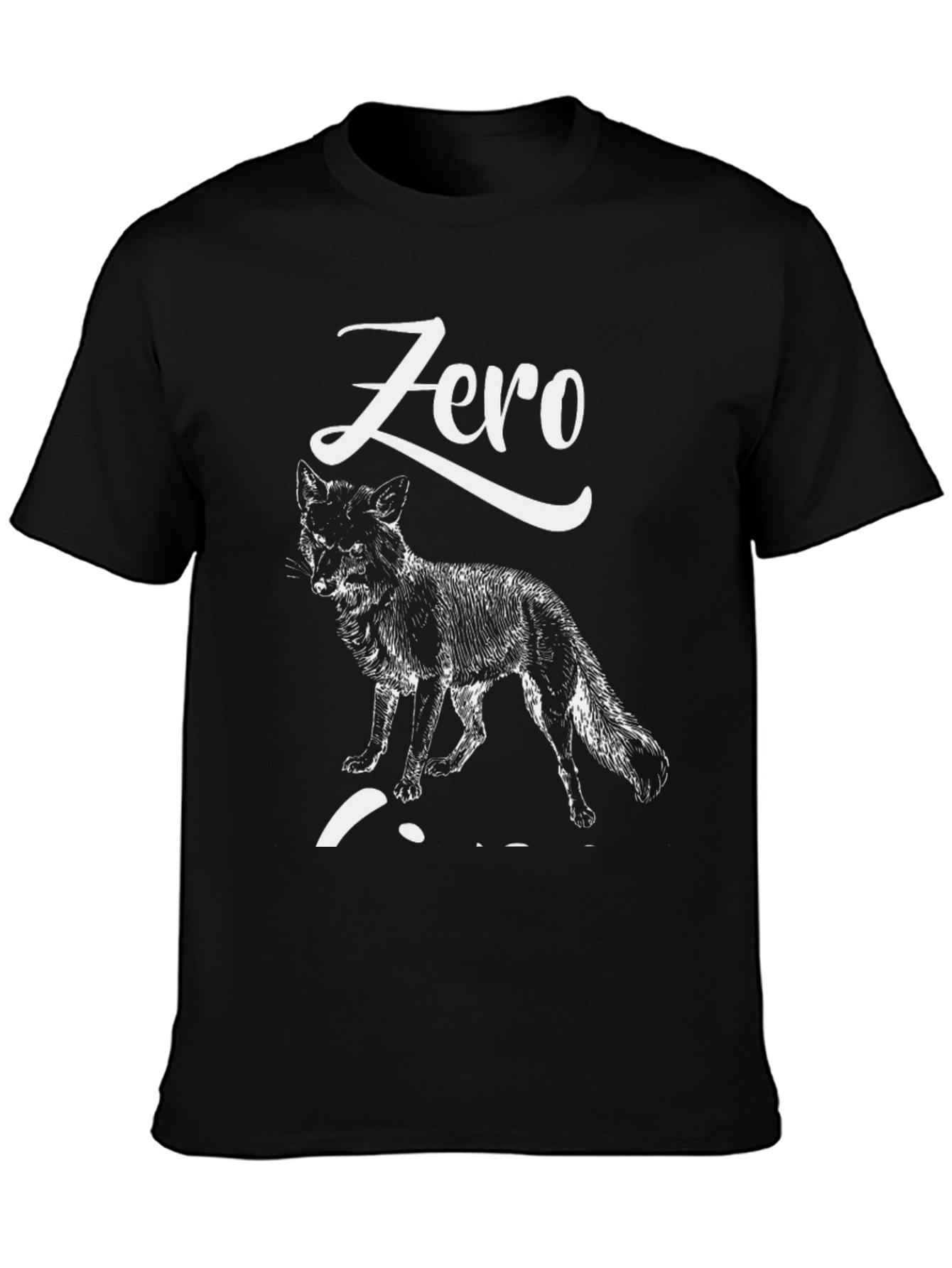 Black Zero Fox Given T-Shirt - Cool Graphic Tee view 3
