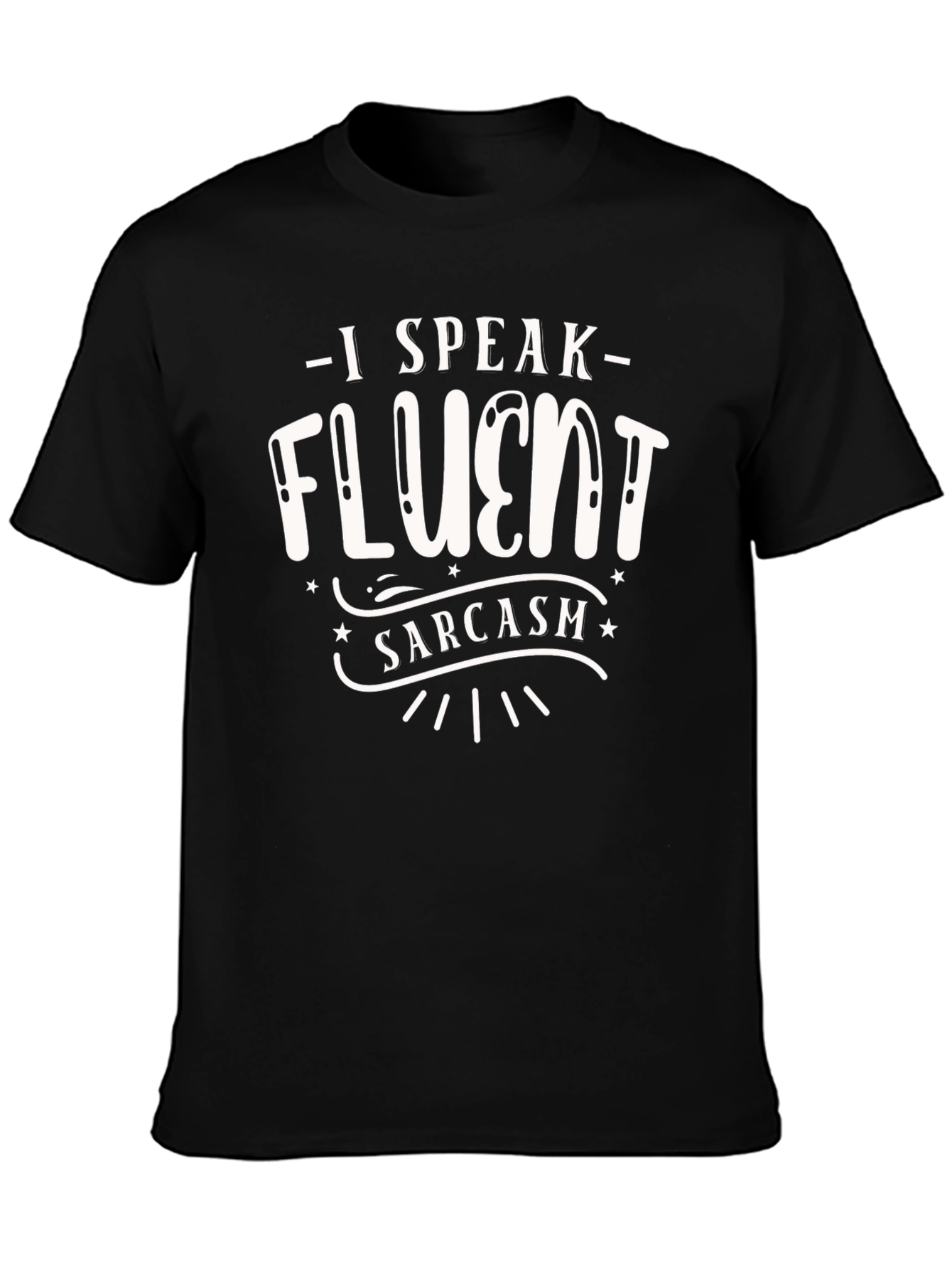 Black Fluent Sarcasm Graphic Tee view 3
