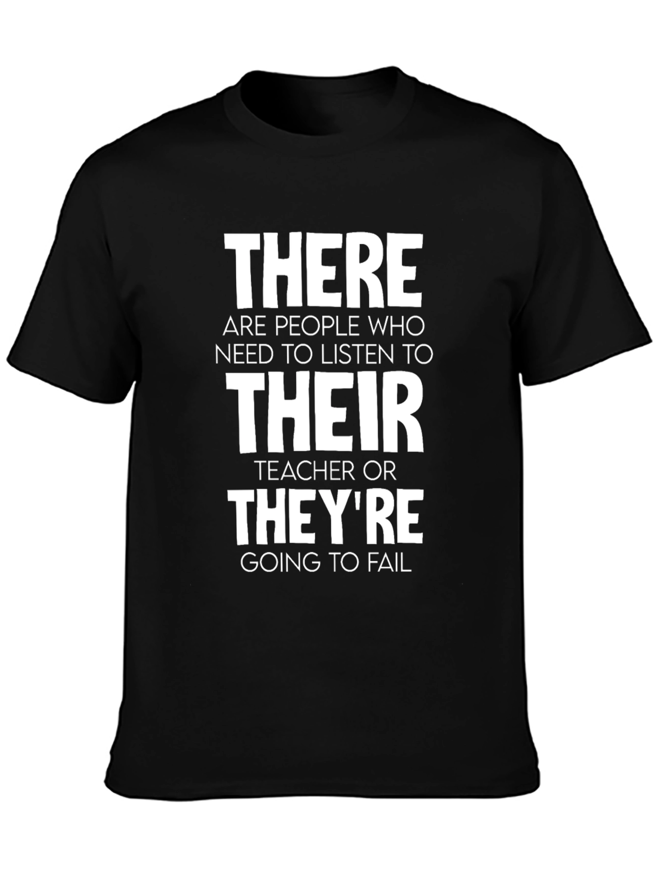 Black Listen to Teacher T-Shirt - Funny School Tee view 3