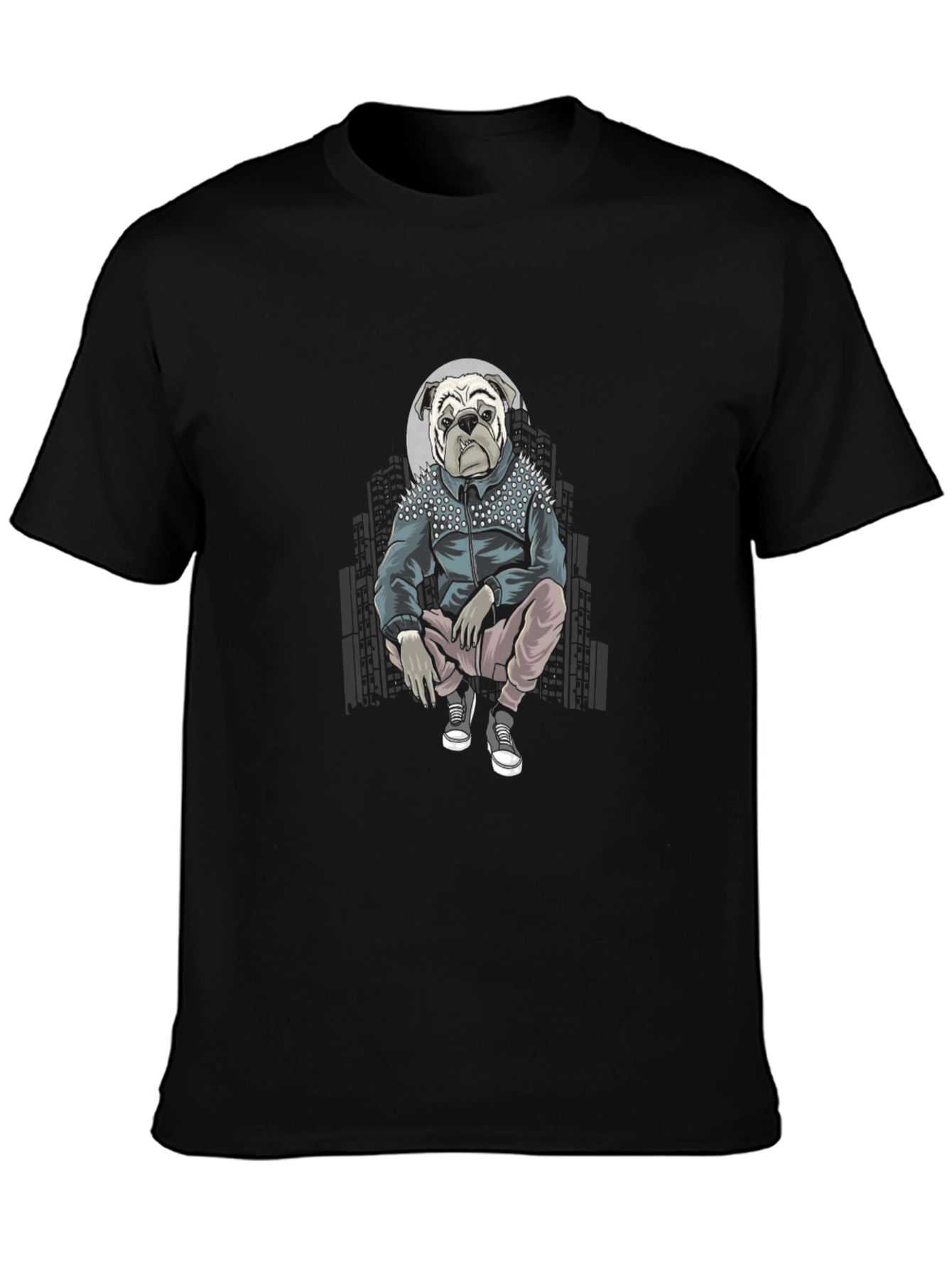 Black Dog Graphic T-Shirt: Urban Bulldog view 3