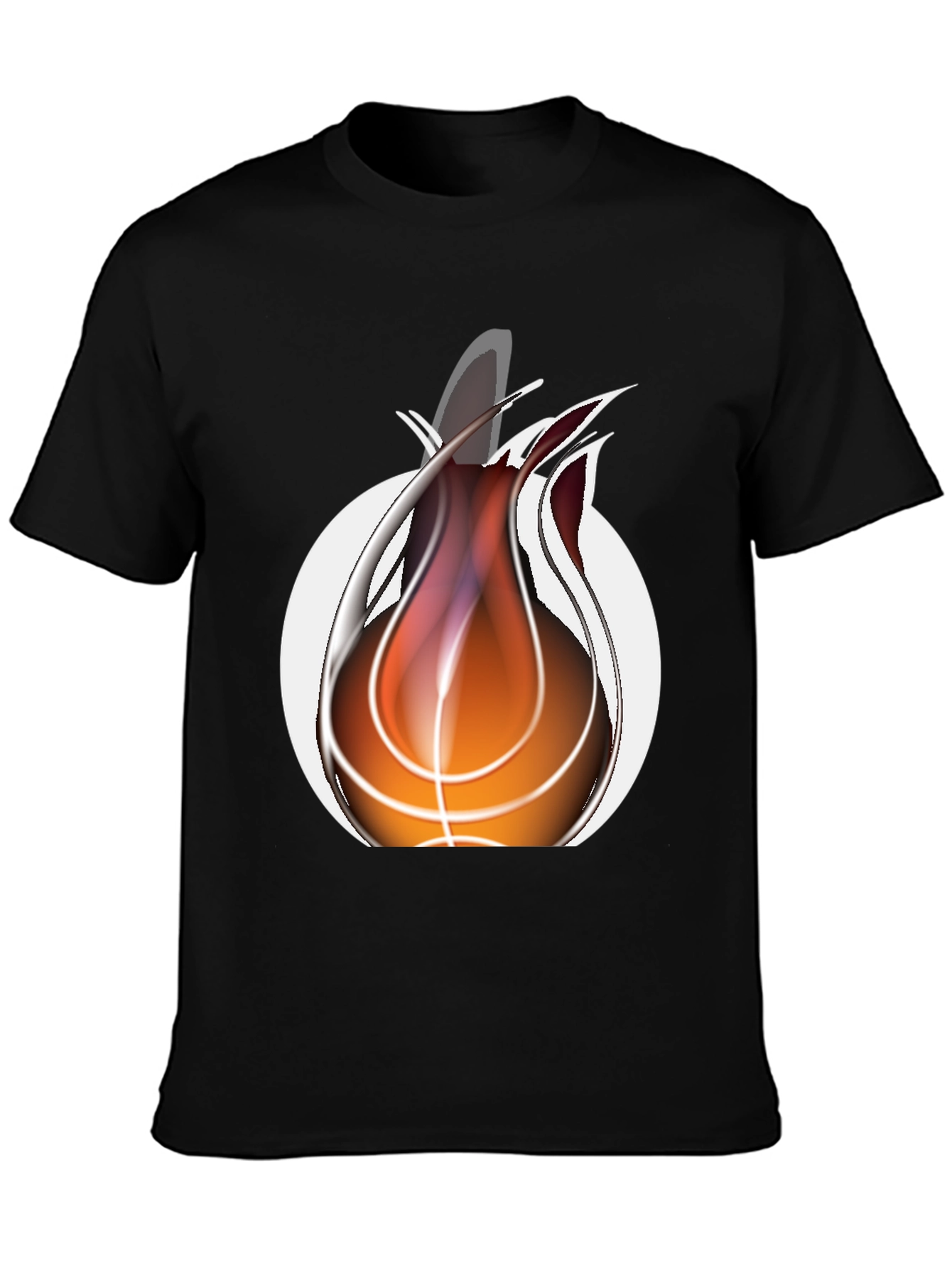Black Fiery Basketball Graphic Tee - Cool Sportswear view 3