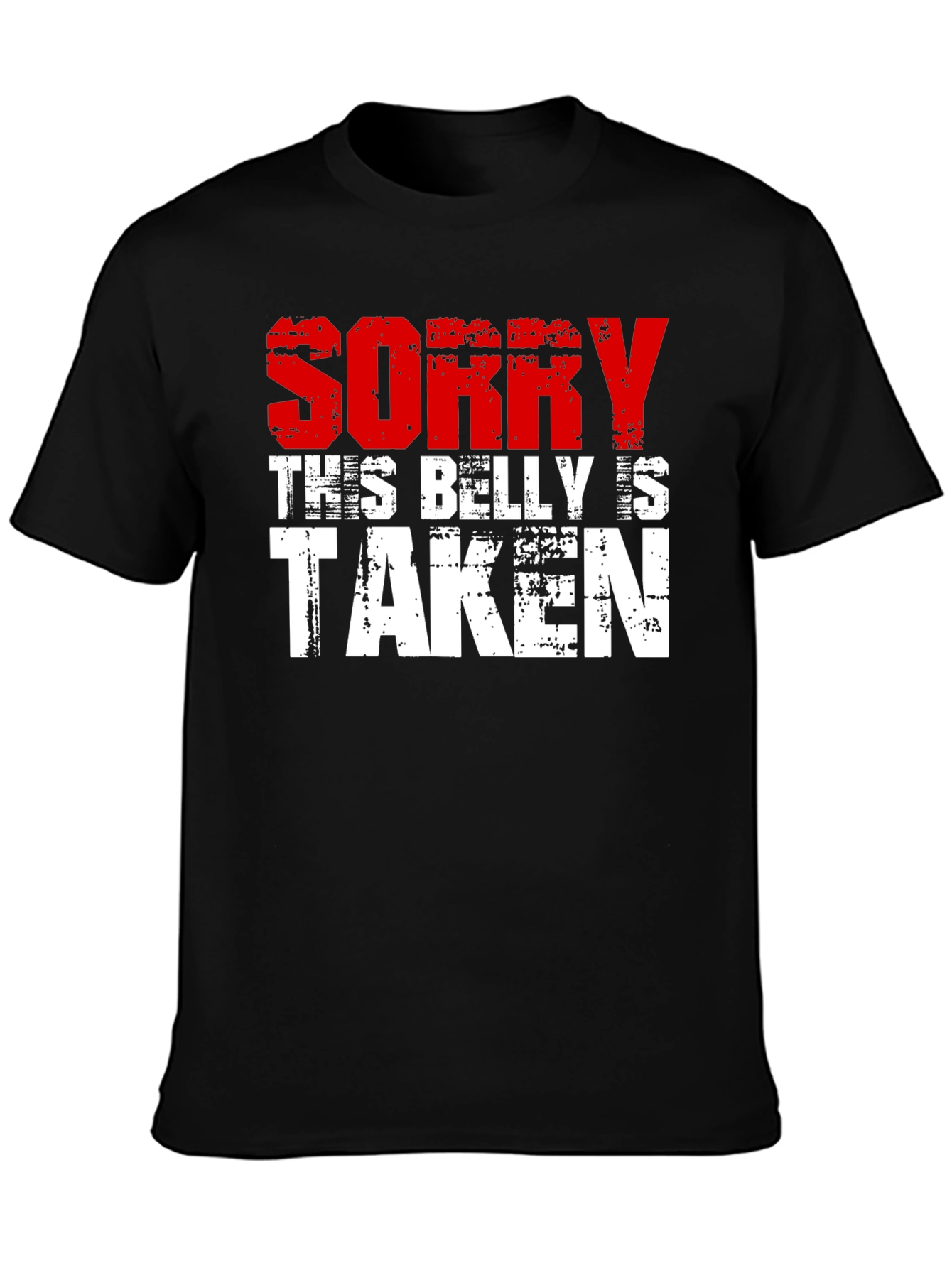 Black Sorry This Belly Is Taken Graphic Tee view 3