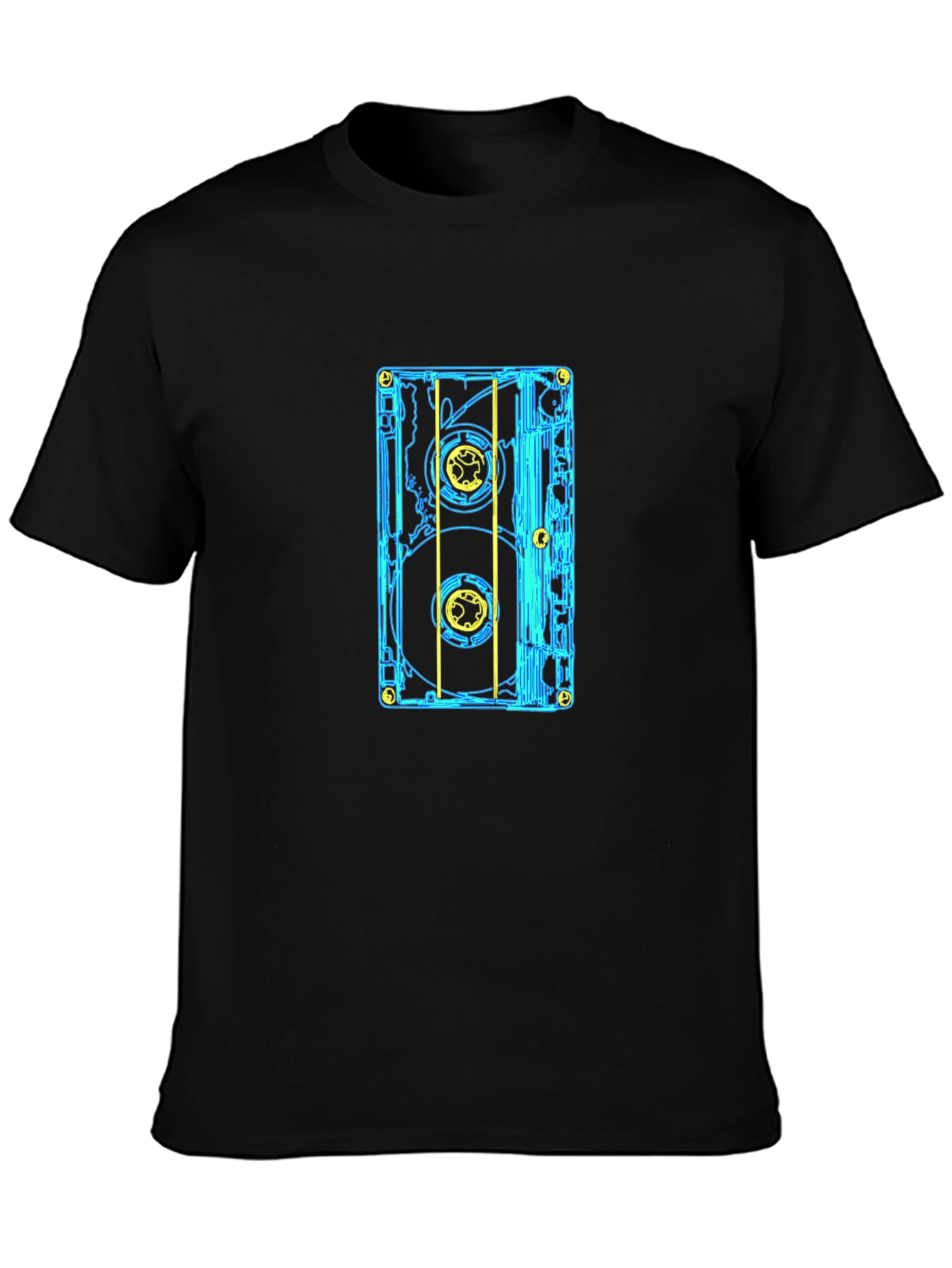Black Retro Cassette Tape Graphic Tee - Black view 3