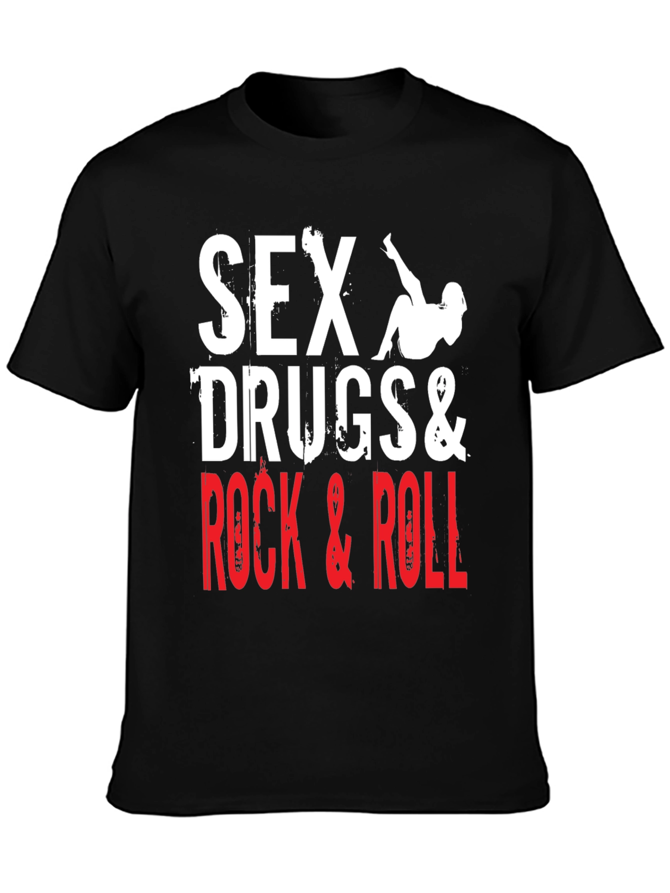 Black Sex, Drugs & Rock and Roll Graphic T-Shirt view 3