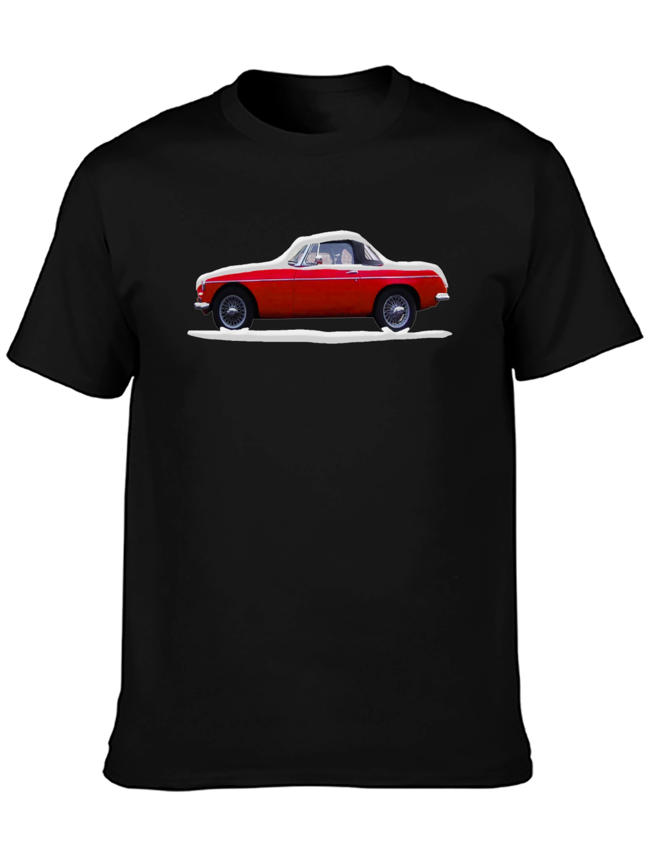 Black Classic Red Car Graphic Tee - Stylish Black T-Shirt view 3