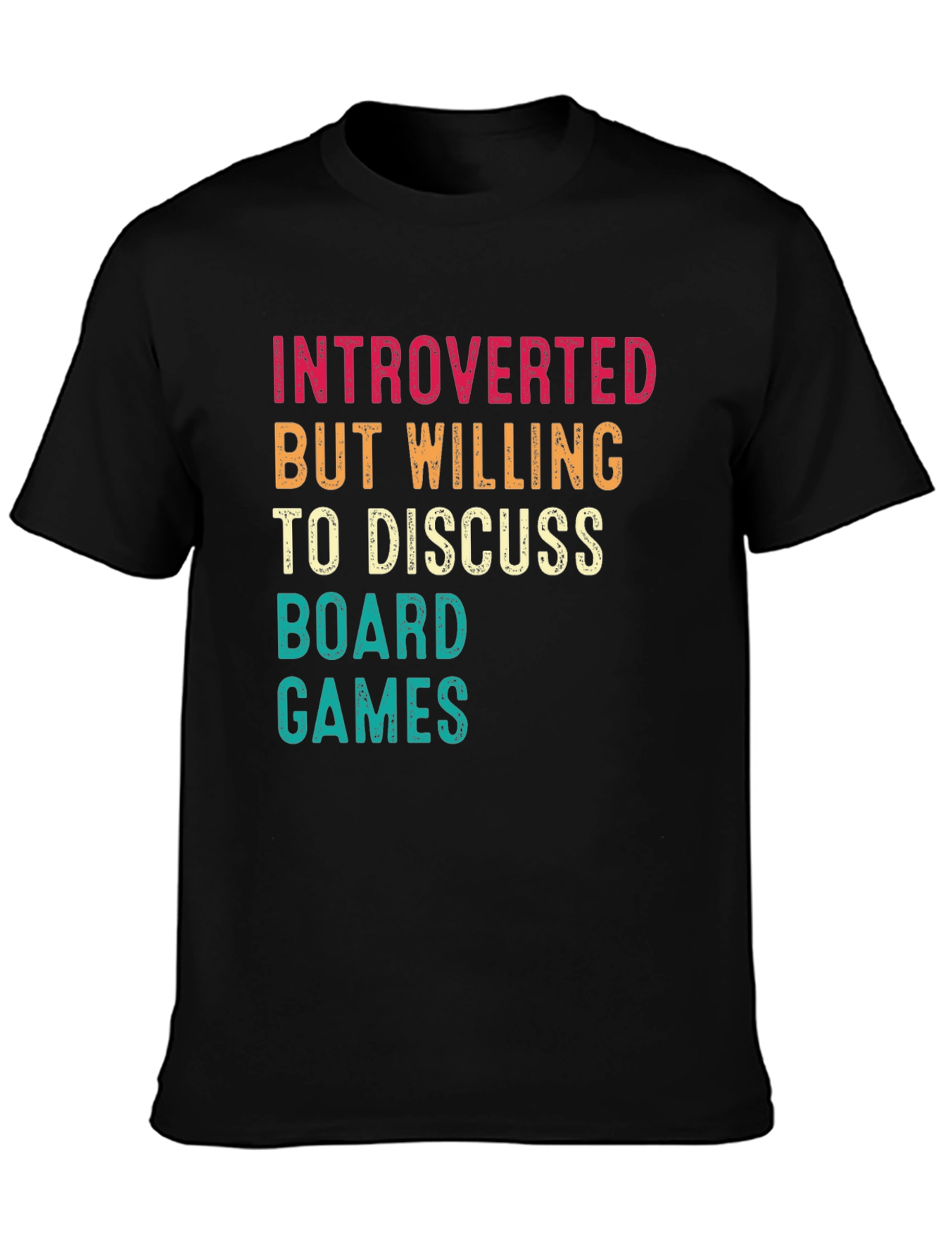 Black Introverted Board Games Graphic Tee view 3
