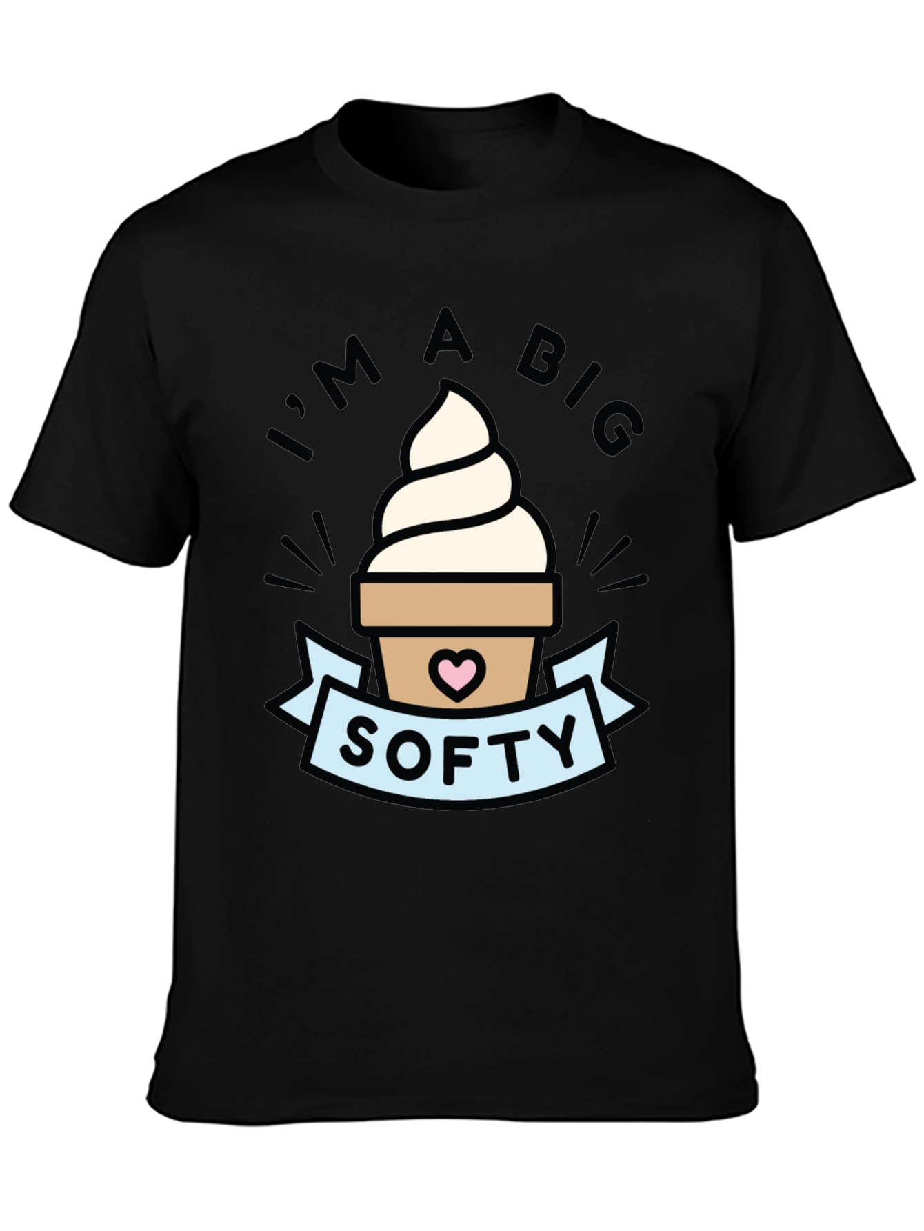 Black I'm a Big Softy Graphic Tee view 3