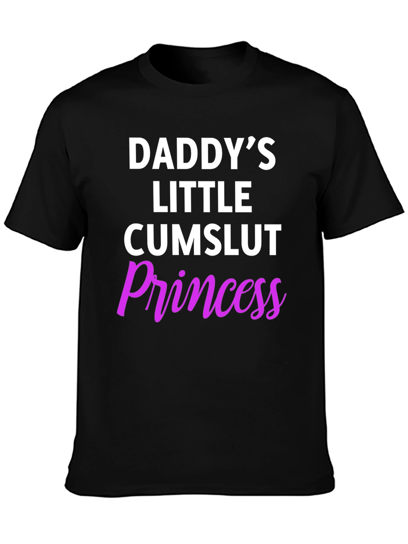 Black Daddy's Little Princess Funny T-Shirt view 3