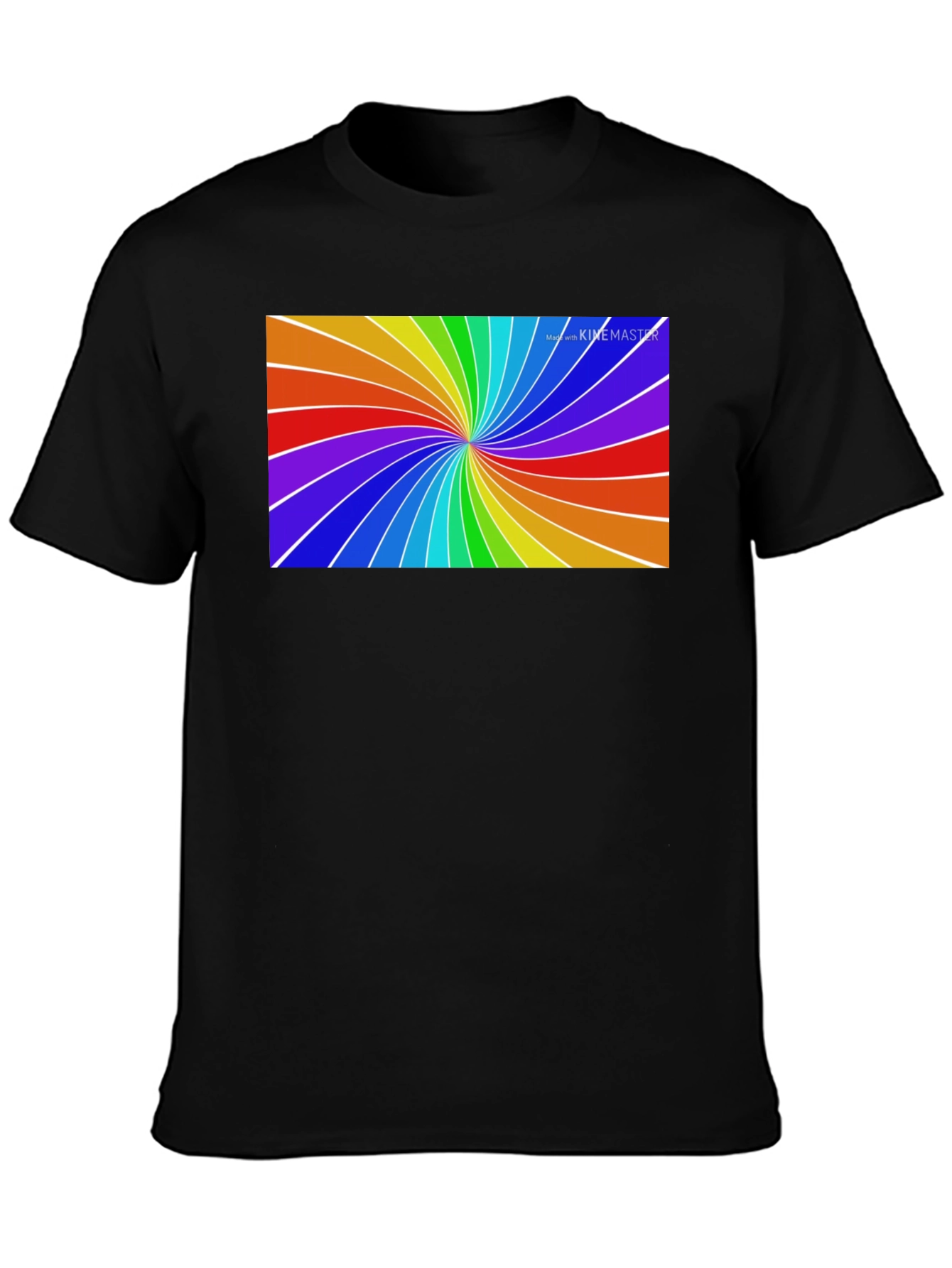 Black Rainbow Swirl Tee - Vivid Graphic Print view 3