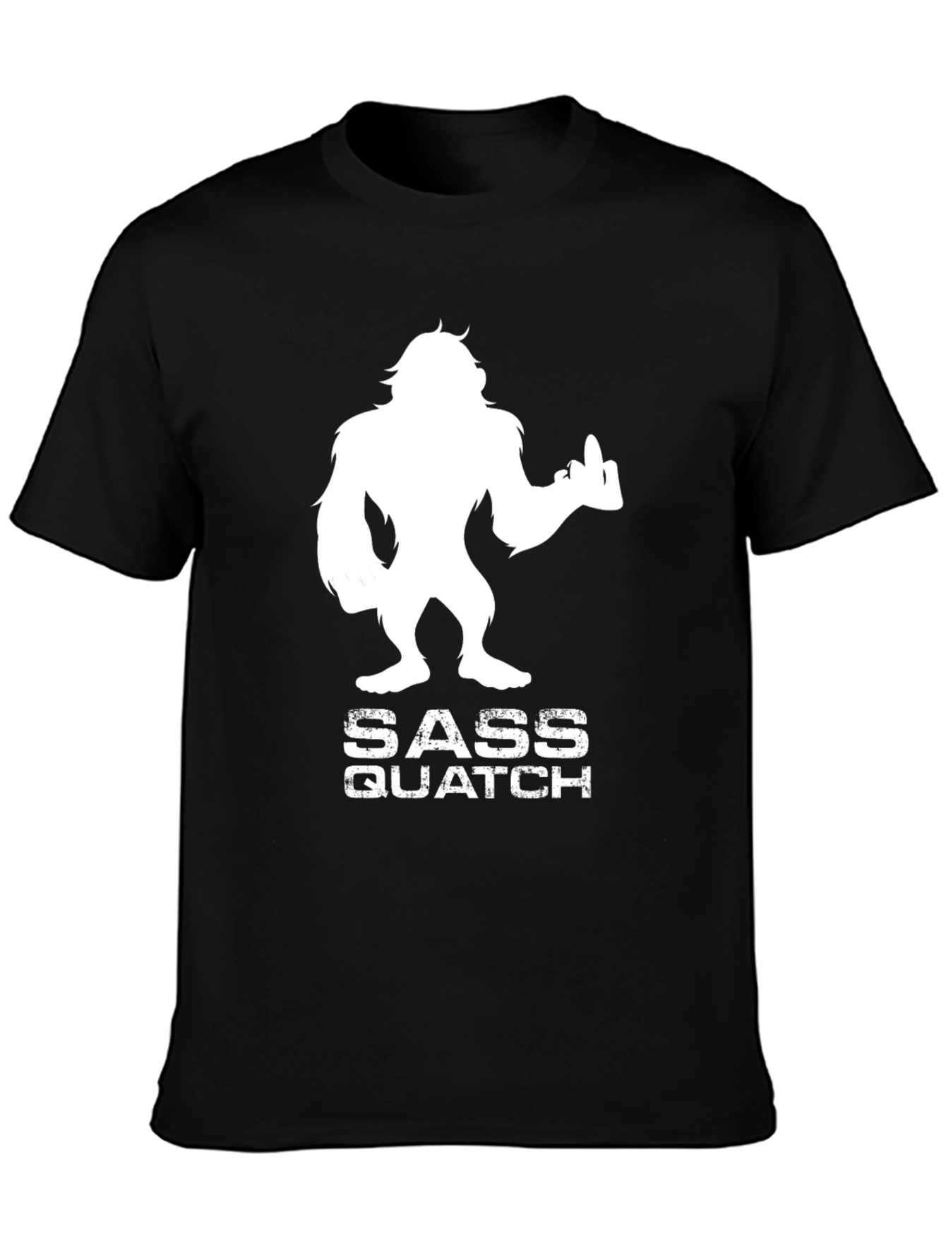 Black Sassquatch Funny Graphic T-Shirt view 3