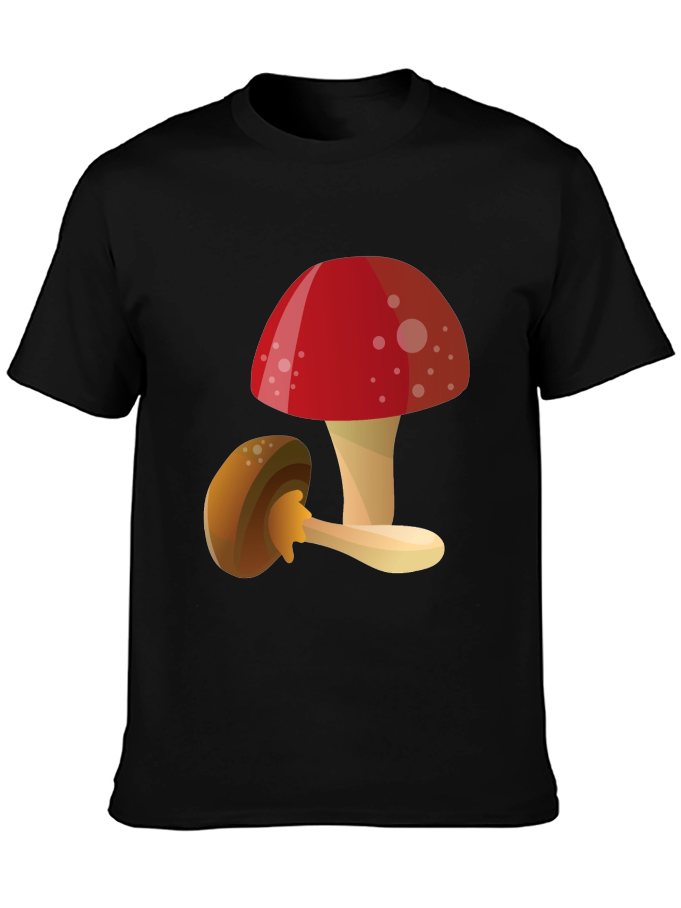 Black Mushroom Graphic T-Shirt - Funky Casual Tee view 3