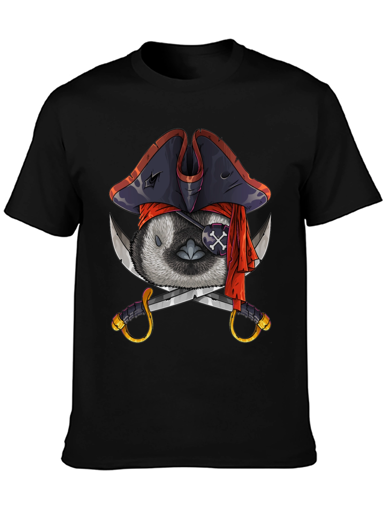 Black Pirate Raccoon Graphic T-Shirt view 3