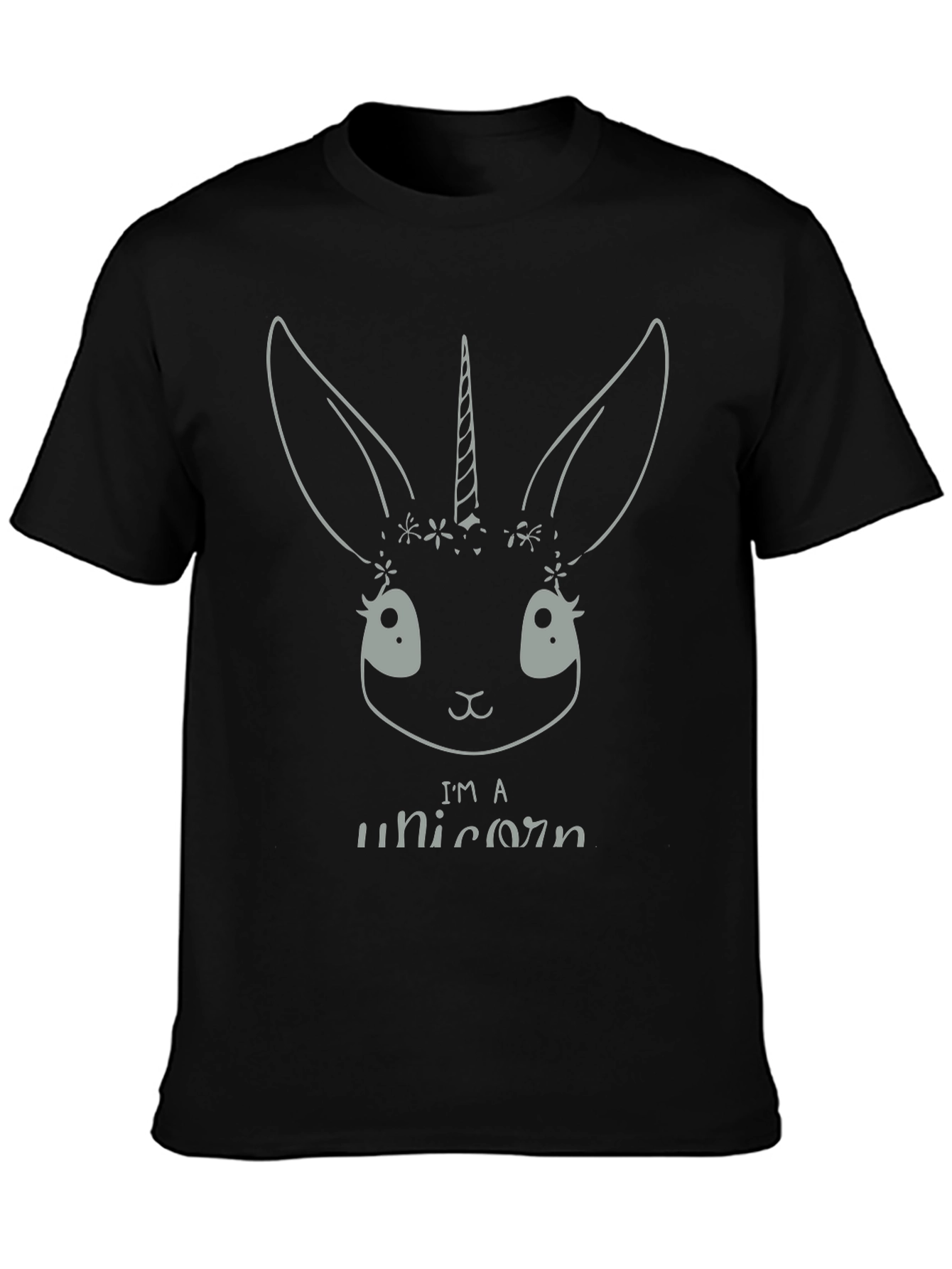 Black Unicorn Rabbit T-Shirt - Cute & Unique Design view 3