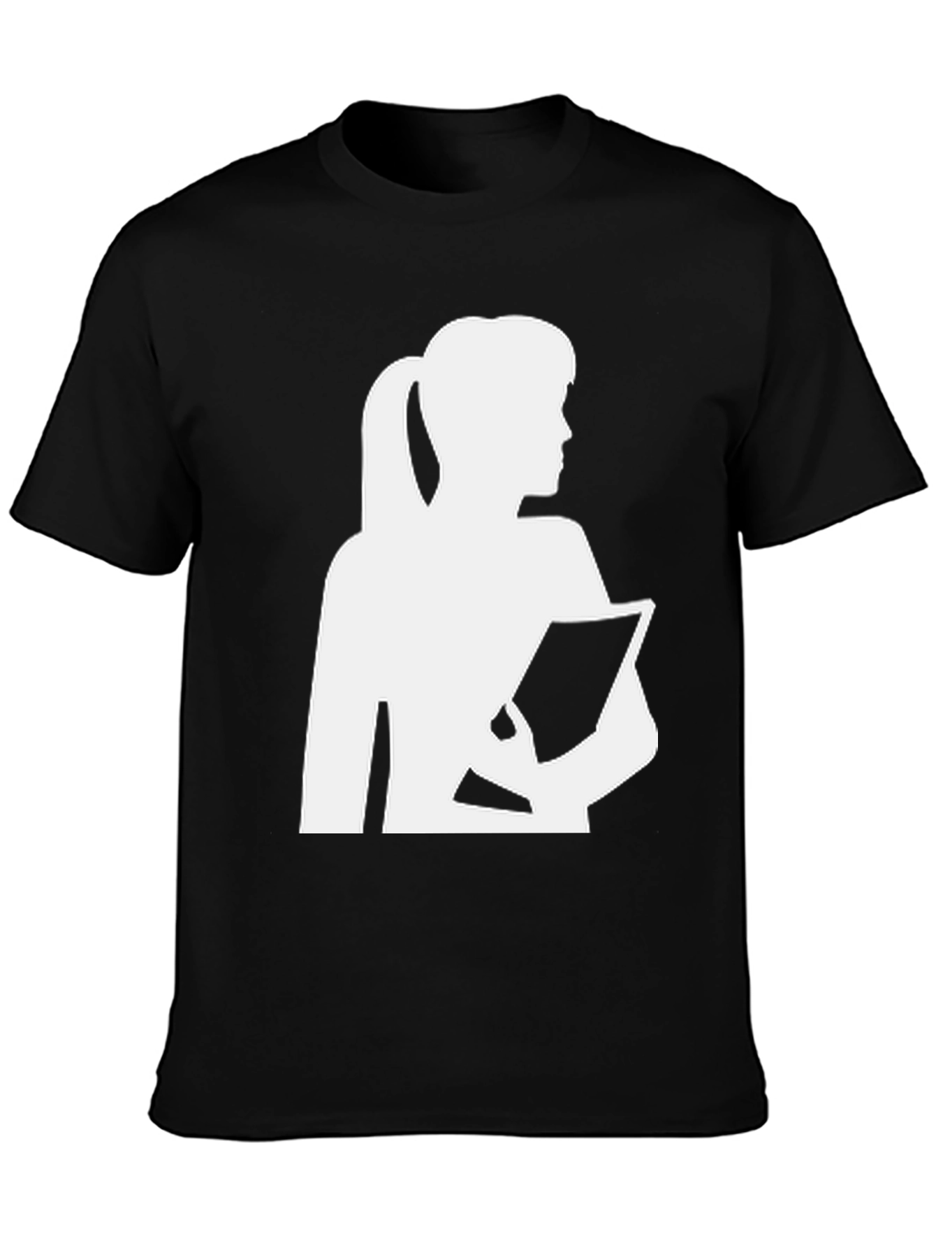 Black Silhouette Woman Graphic Tee view 3