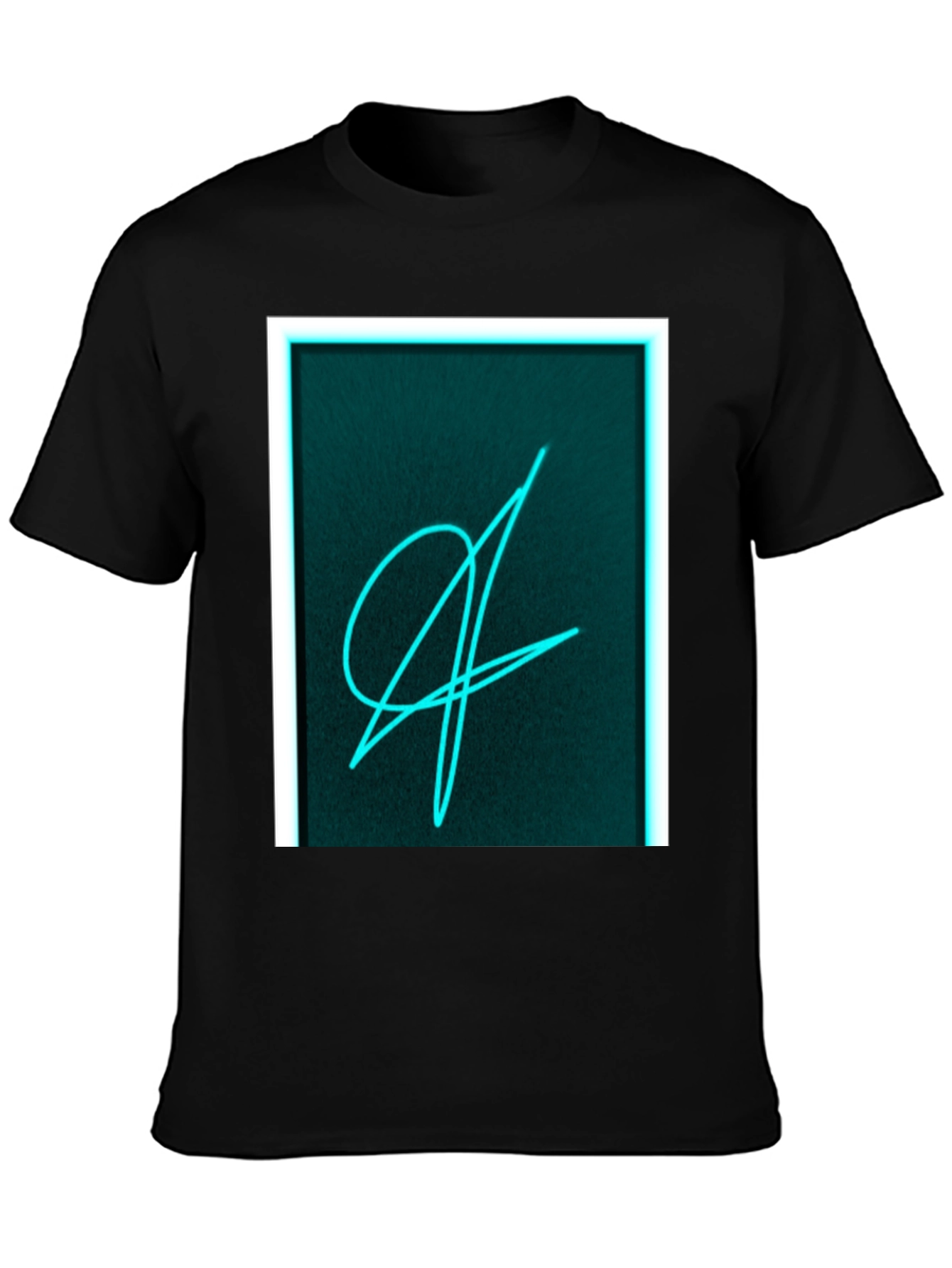 Black Neon Scribble Graphic Black T-Shirt view 3