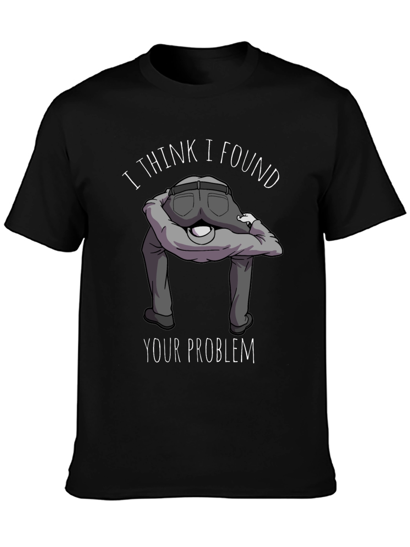 Black I Found Your Problem Funny Graphic T-Shirt view 3