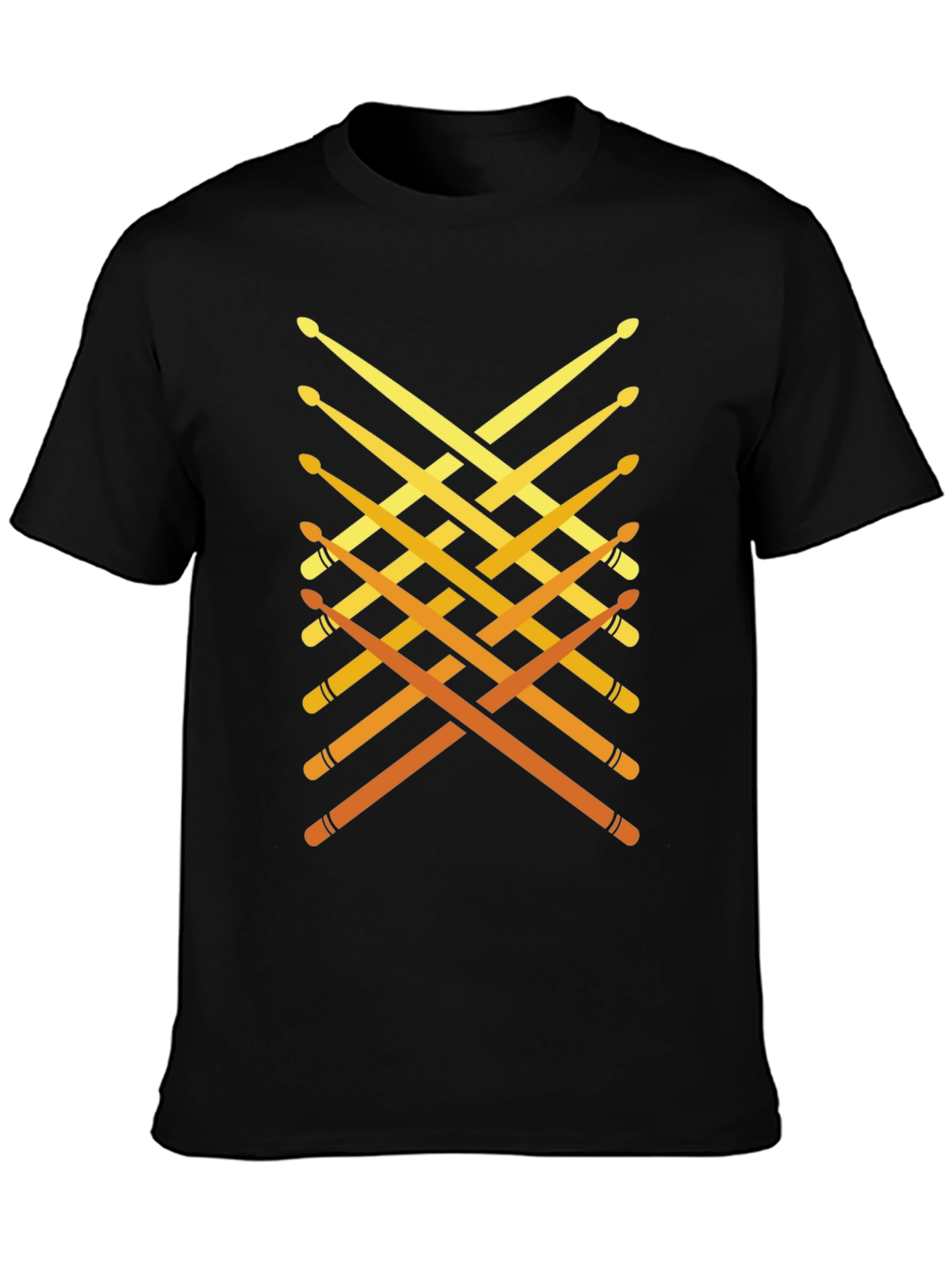 Black Drumsticks Graphic Tee - Musician Style view 3