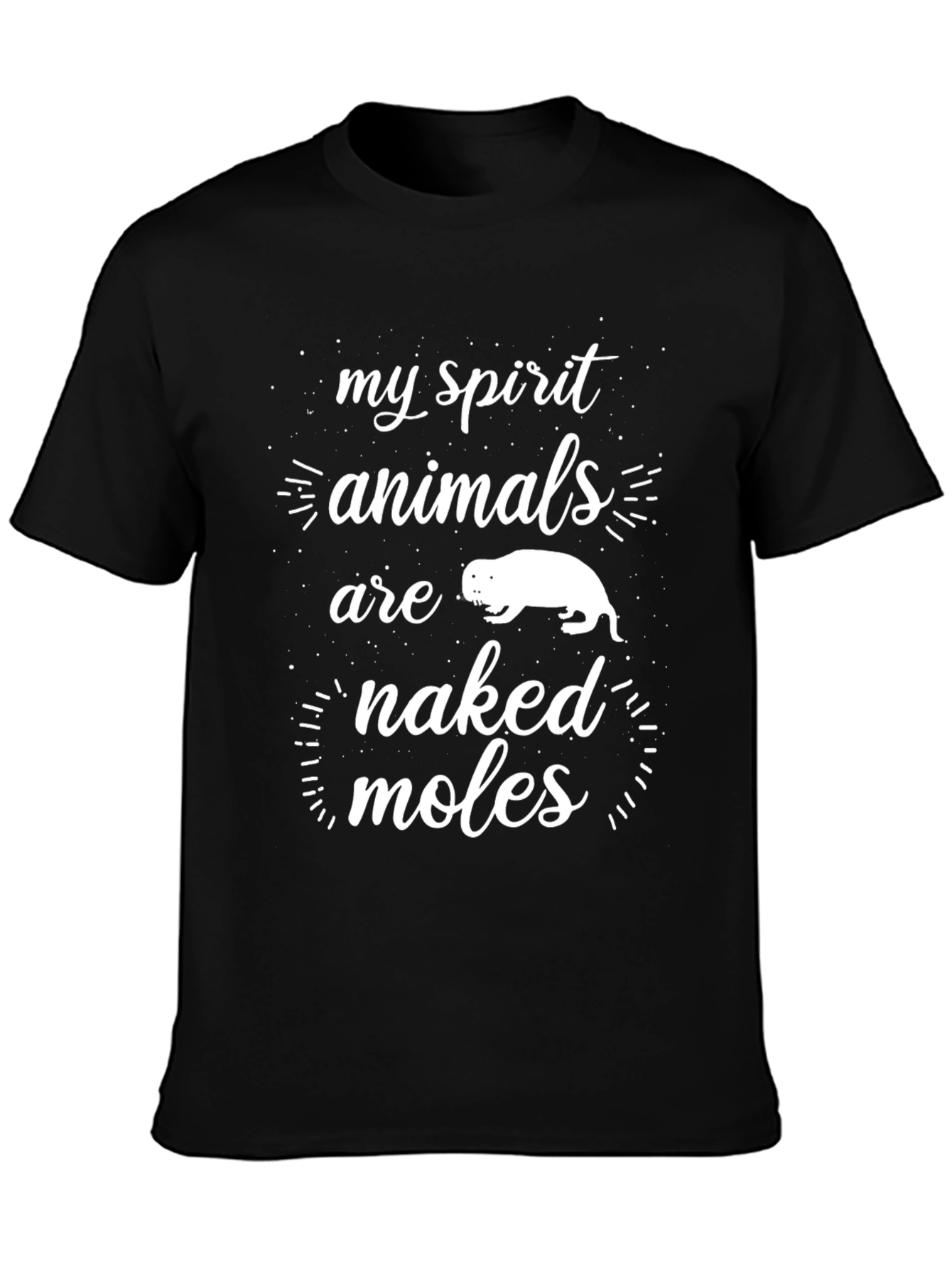 Black Naked Mole Rat Spirit Animal Graphic T-Shirt view 3