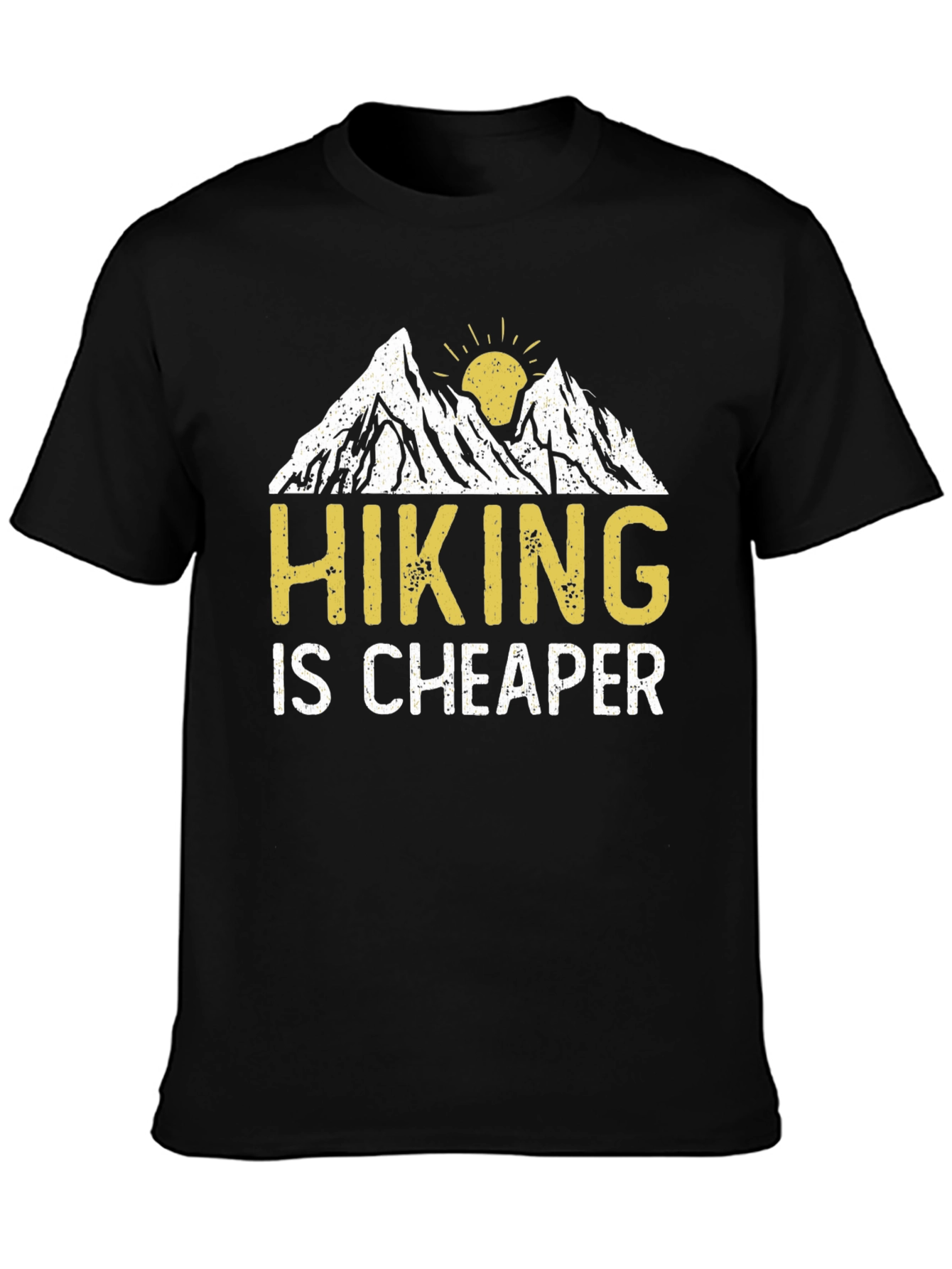 Black Hiking is Cheaper Graphic T-Shirt view 3