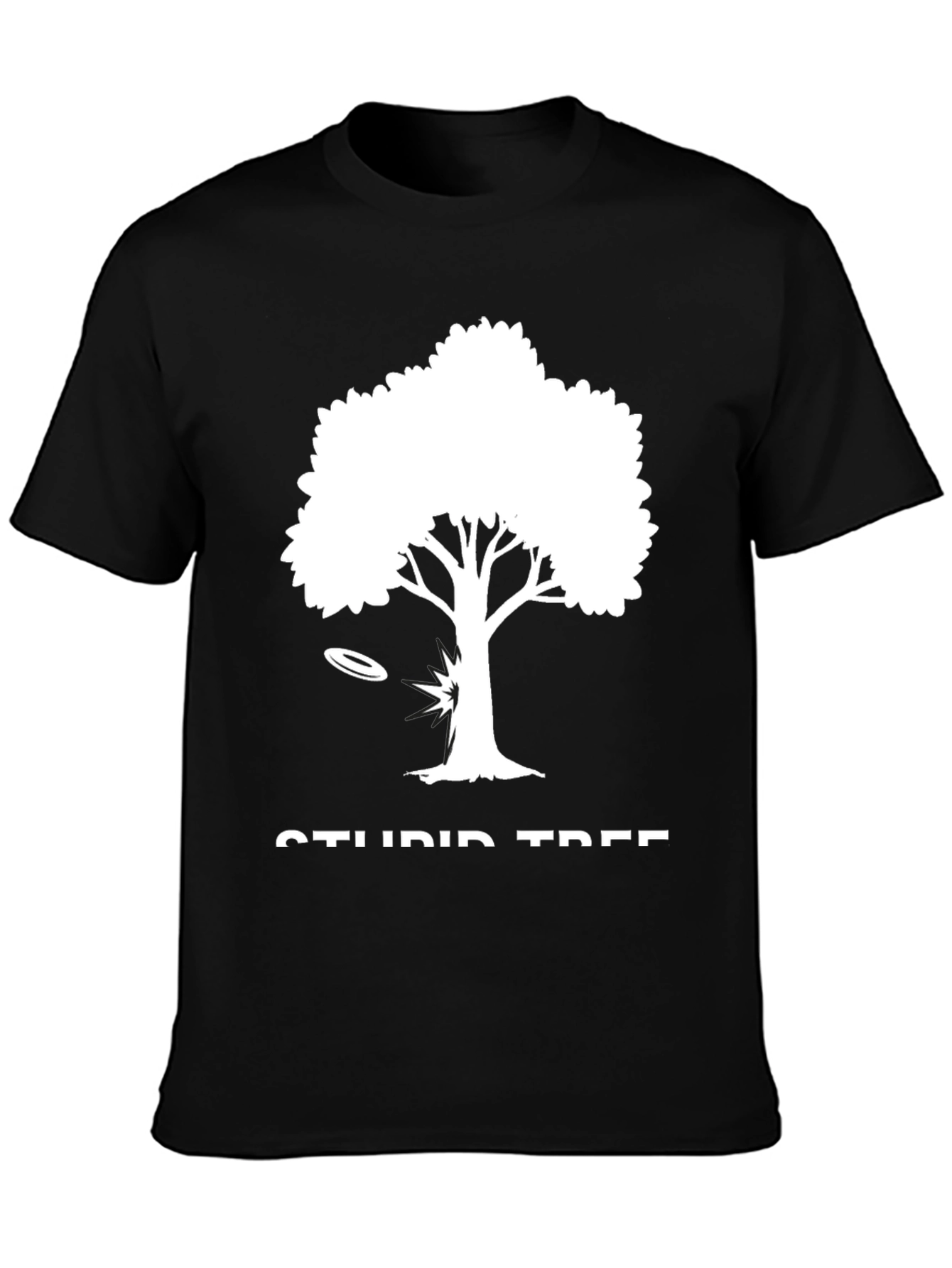 Black Stupid Tree Disc Golf T-Shirt - Funny Gift view 3
